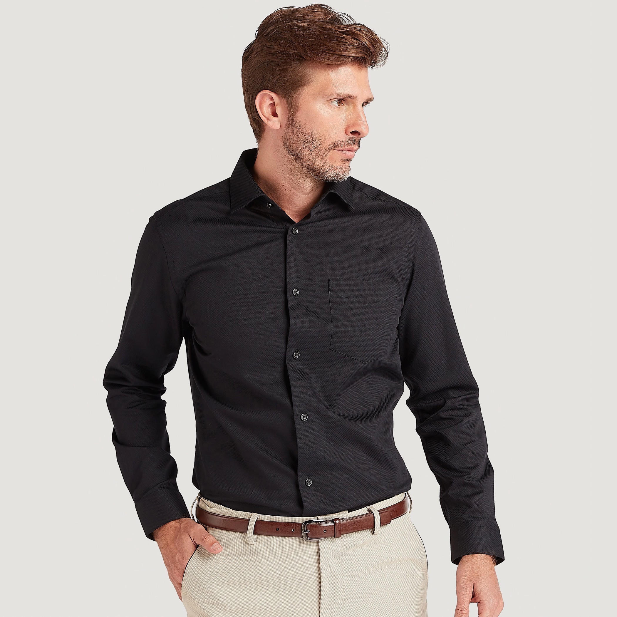 Solid Shirt with Collar and Long Sleeves-men-clothing-shirts-image-3