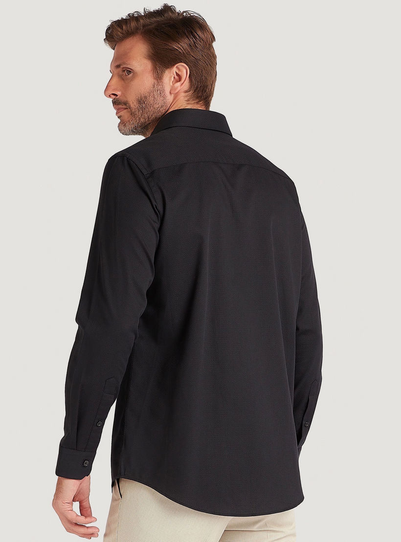Solid Shirt with Collar and Long Sleeves-men-clothing-shirts-image-4