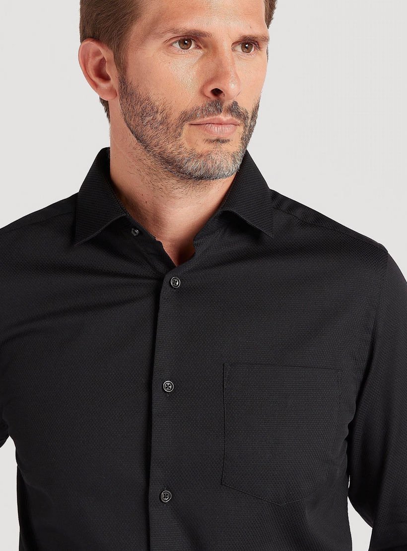 Solid Shirt with Collar and Long Sleeves-men-clothing-shirts-image-5