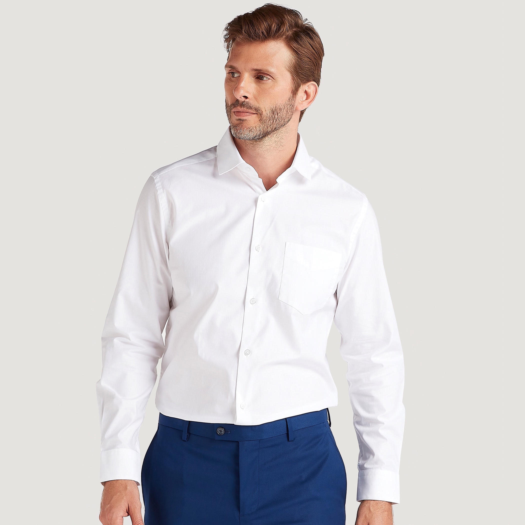 قميص بارز الملمس بأكمام طويلة وجيب على الصّدر-men-clothing-shirts-image-1
