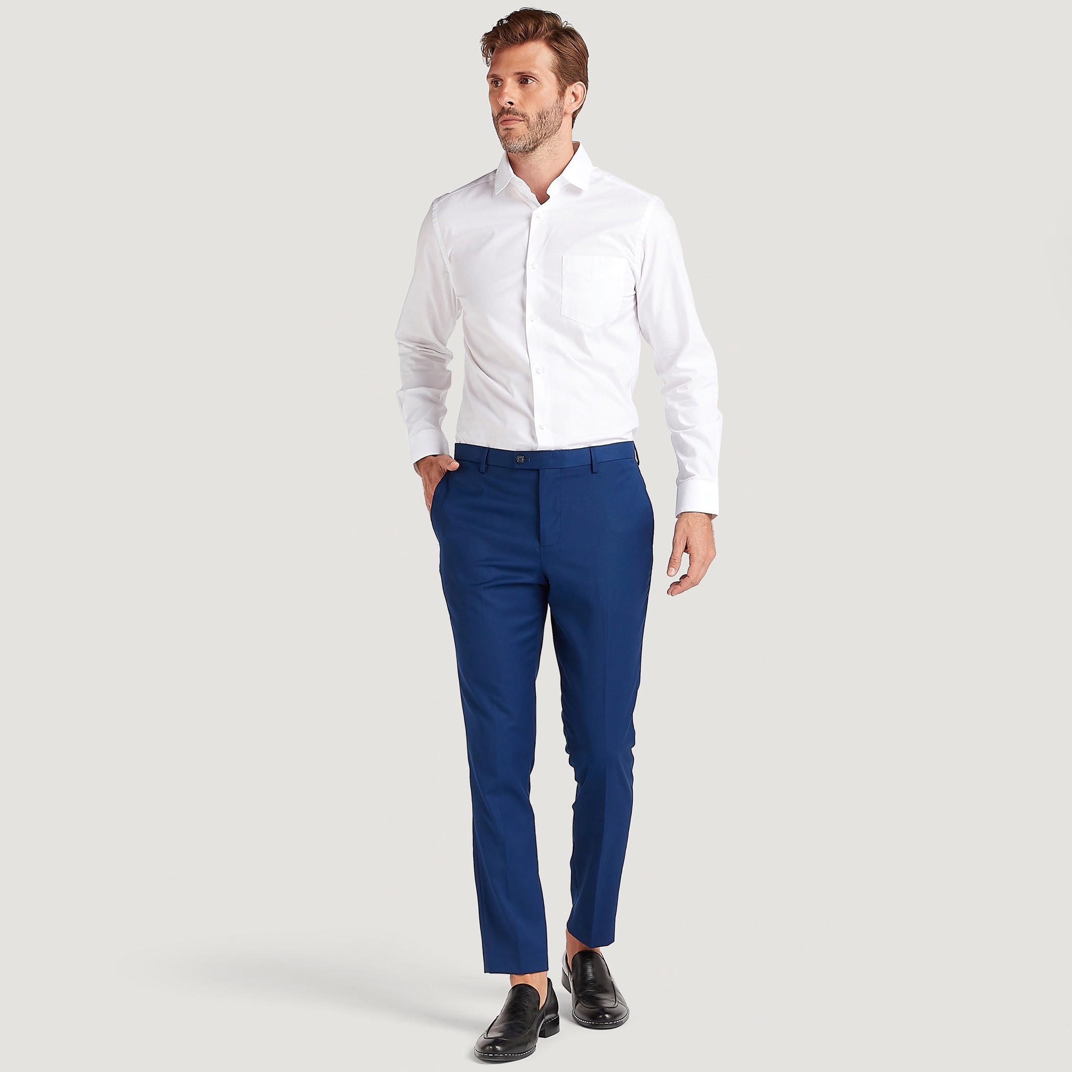 قميص بارز الملمس بأكمام طويلة وجيب على الصّدر-men-clothing-shirts-image-2