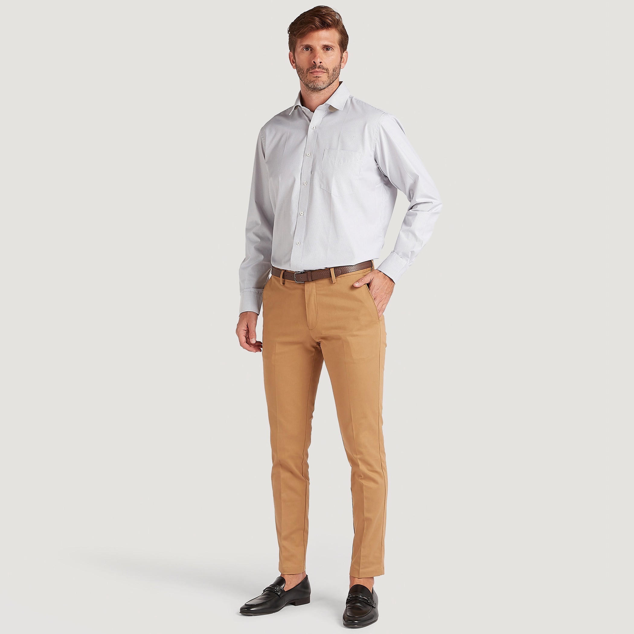 بنطلون سادة سليم فيت بخصر متوسّط الارتفاع وزر إغلاق-men-clothing-bottoms-trousersandchinos-trousers-image-2