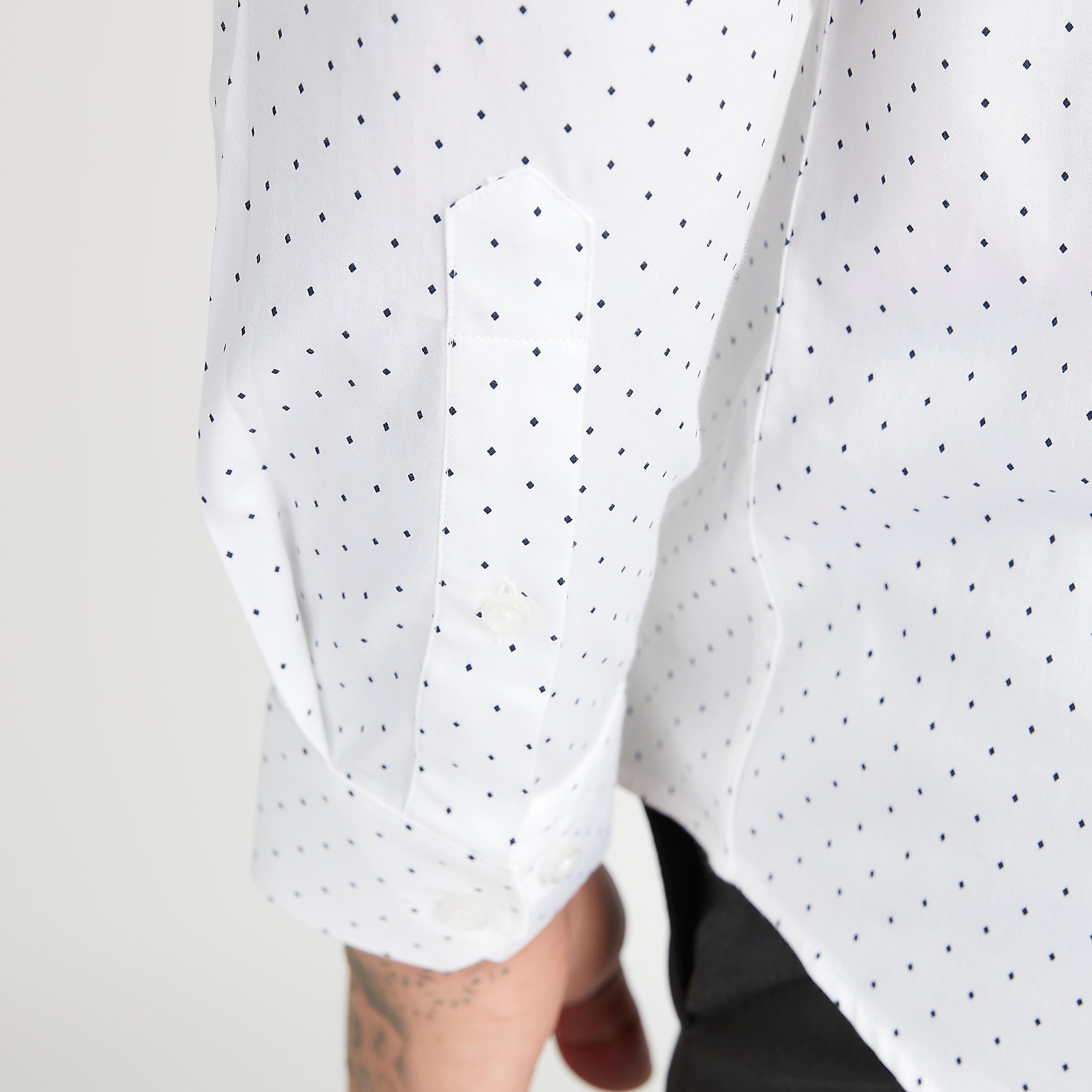 Polka Dot Print Shirt with Spread Collar and Long Sleeves-men-clothing-shirts-image-5