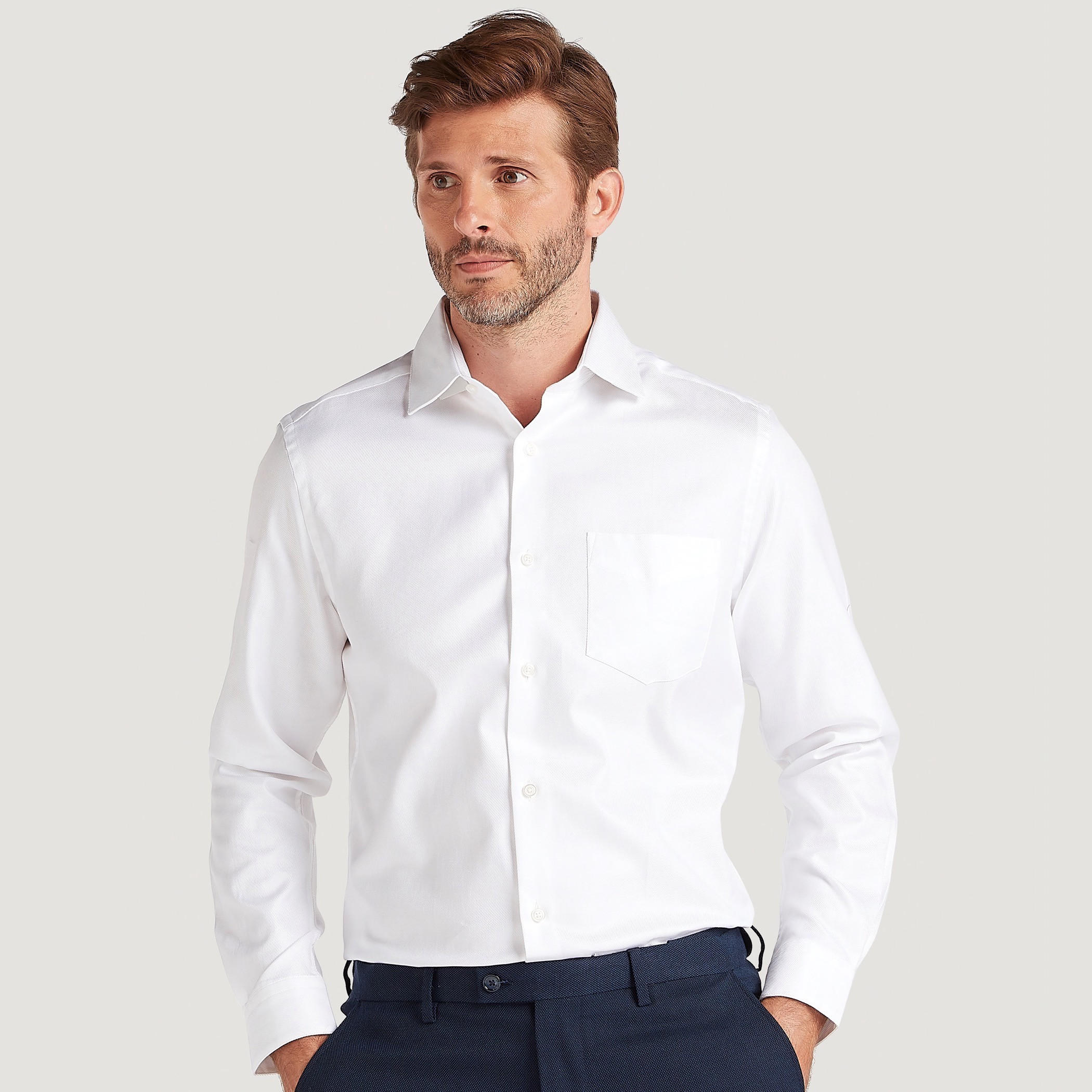 قميص بارز الملمس بياقة عادية وأكمام طويلة-men-clothing-shirts-image-1