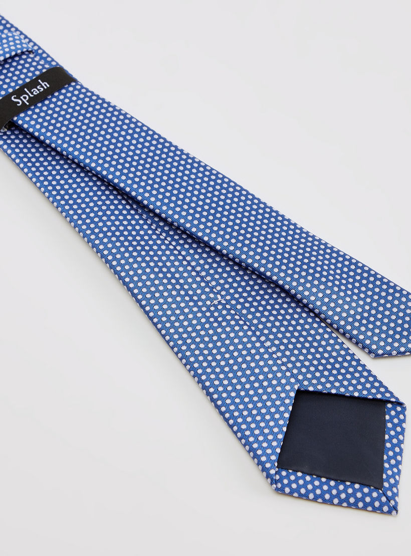 Polka Dotted Tie with Keeper Loop-men-tiesandcufflinks-pocketsquares-image-4