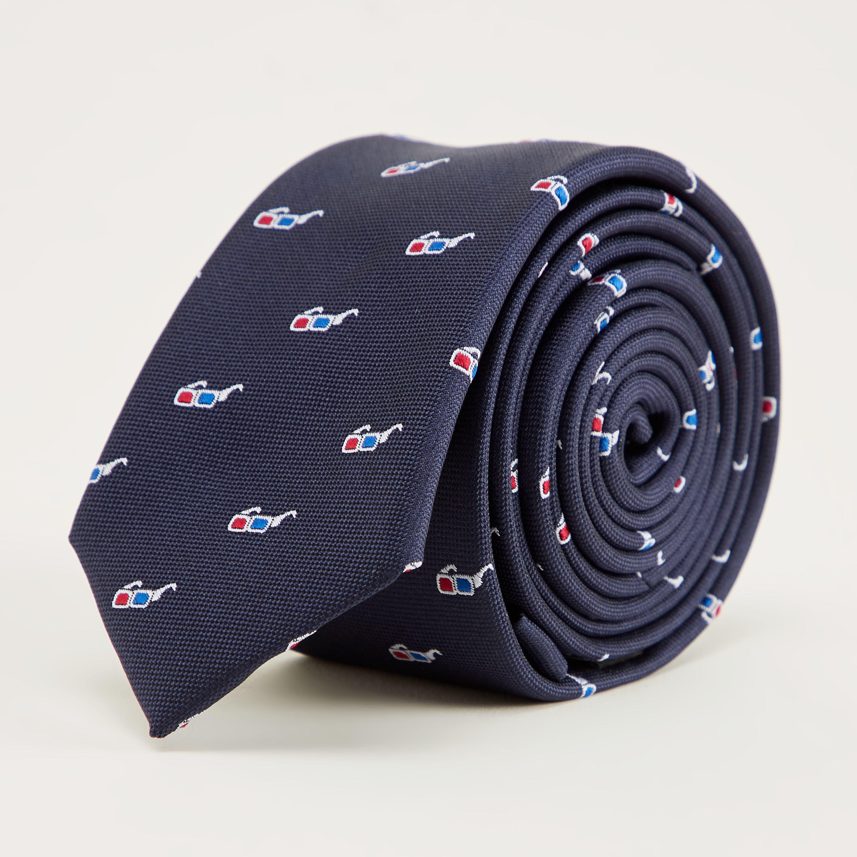 Sunglasses Embroidered Tie with Keeper Loop-men-tiesandcufflinks-pocketsquares-image-2