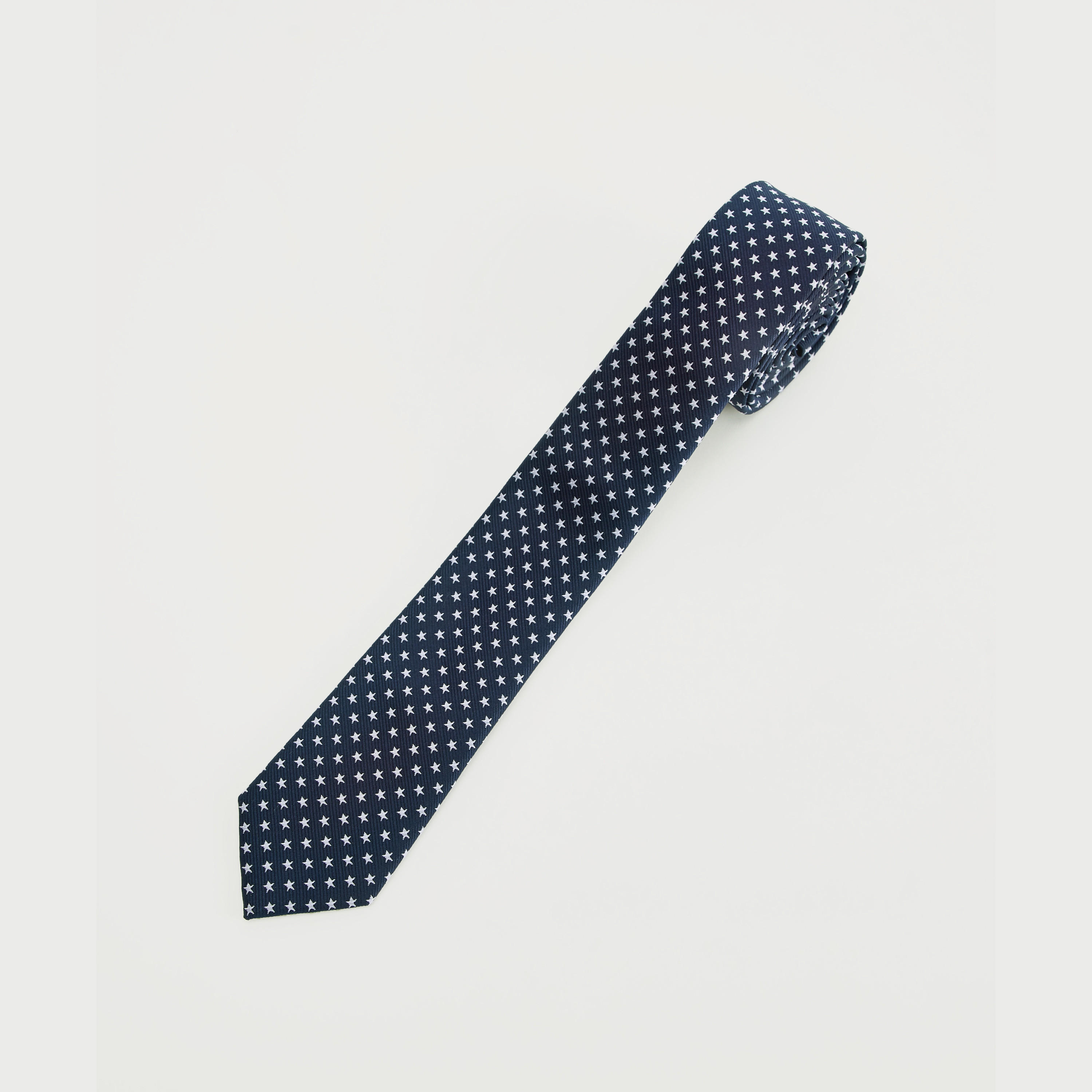 Star Print Tie with Keeper Loop-men-tiesandcufflinks-pocketsquares-image-1