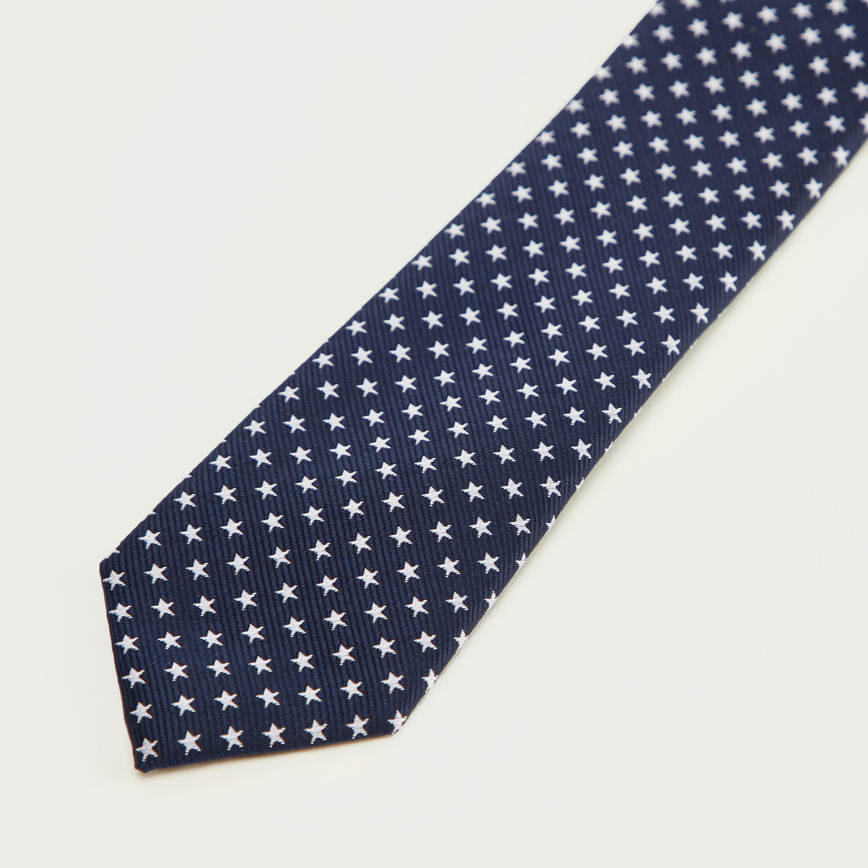 Star Print Tie with Keeper Loop-men-tiesandcufflinks-pocketsquares-image-3