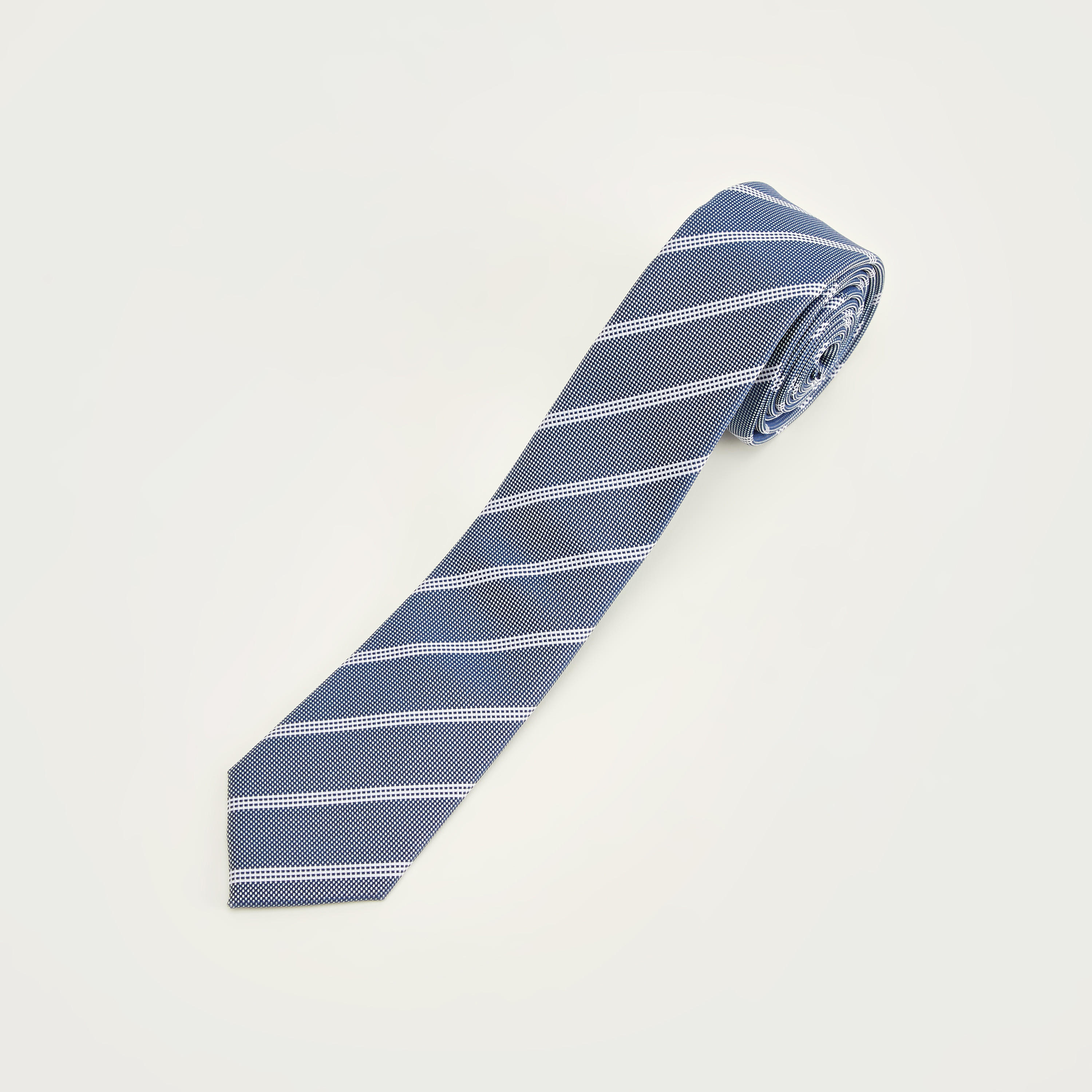 Diagonal Striped Tie with Keeper Loop-men-tiesandcufflinks-pocketsquares-image-1