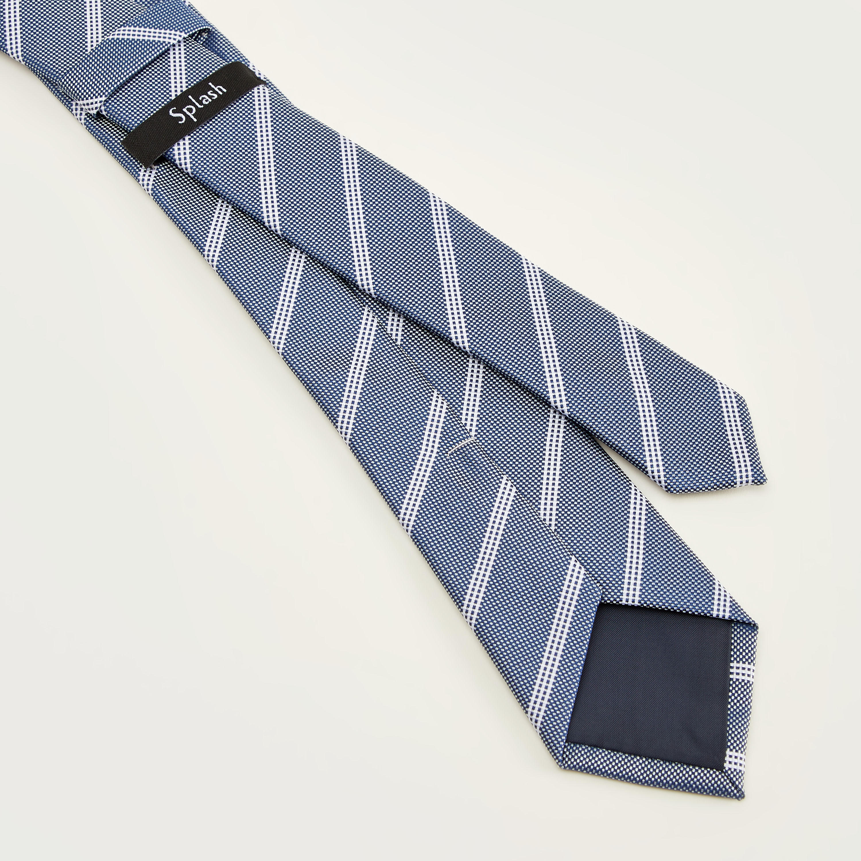 Diagonal Striped Tie with Keeper Loop-men-tiesandcufflinks-pocketsquares-image-4