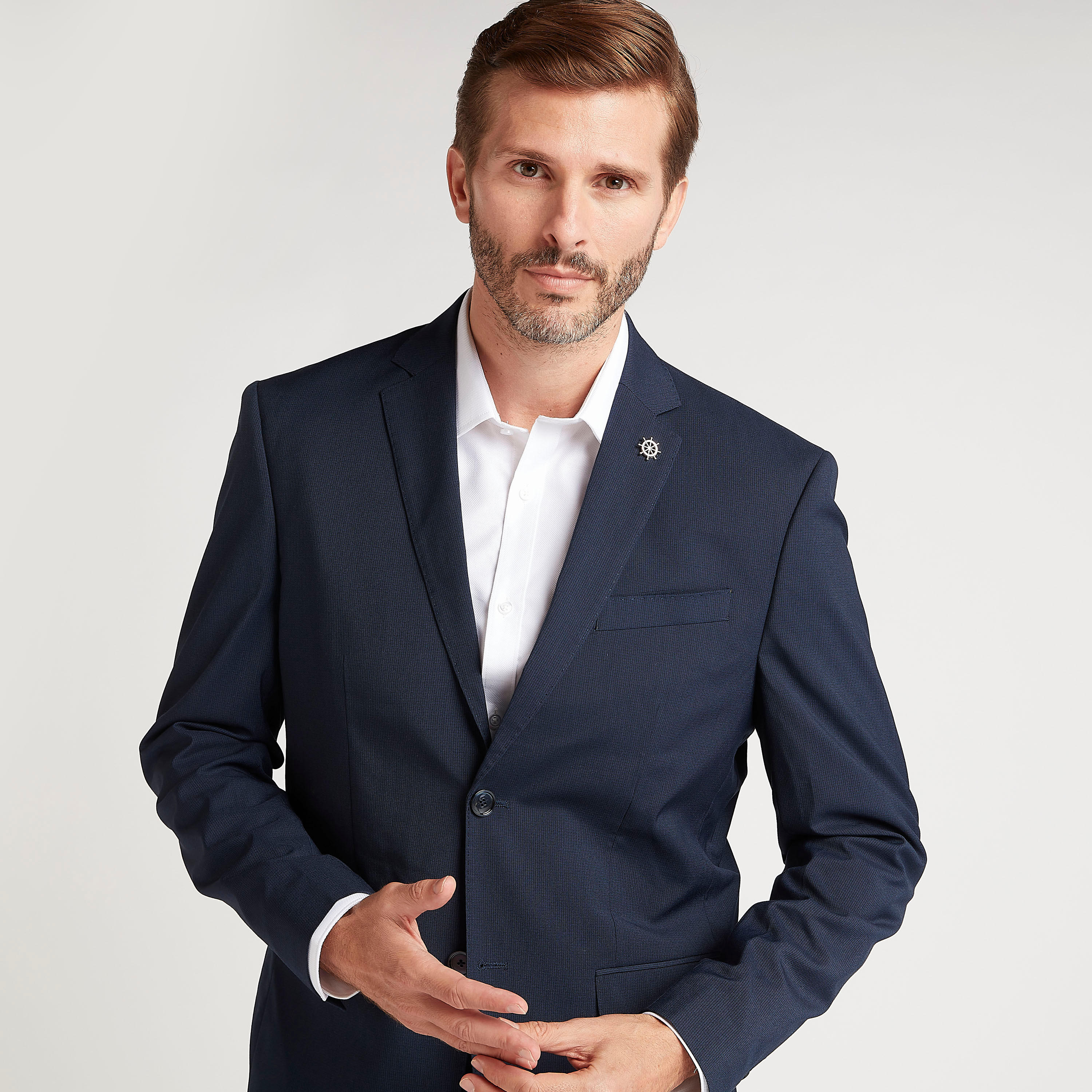 Textured Formal Slim Fit Blazer with Notch Lapel and Long Sleeves-men-winterwear-jacketsandblazers-image-6