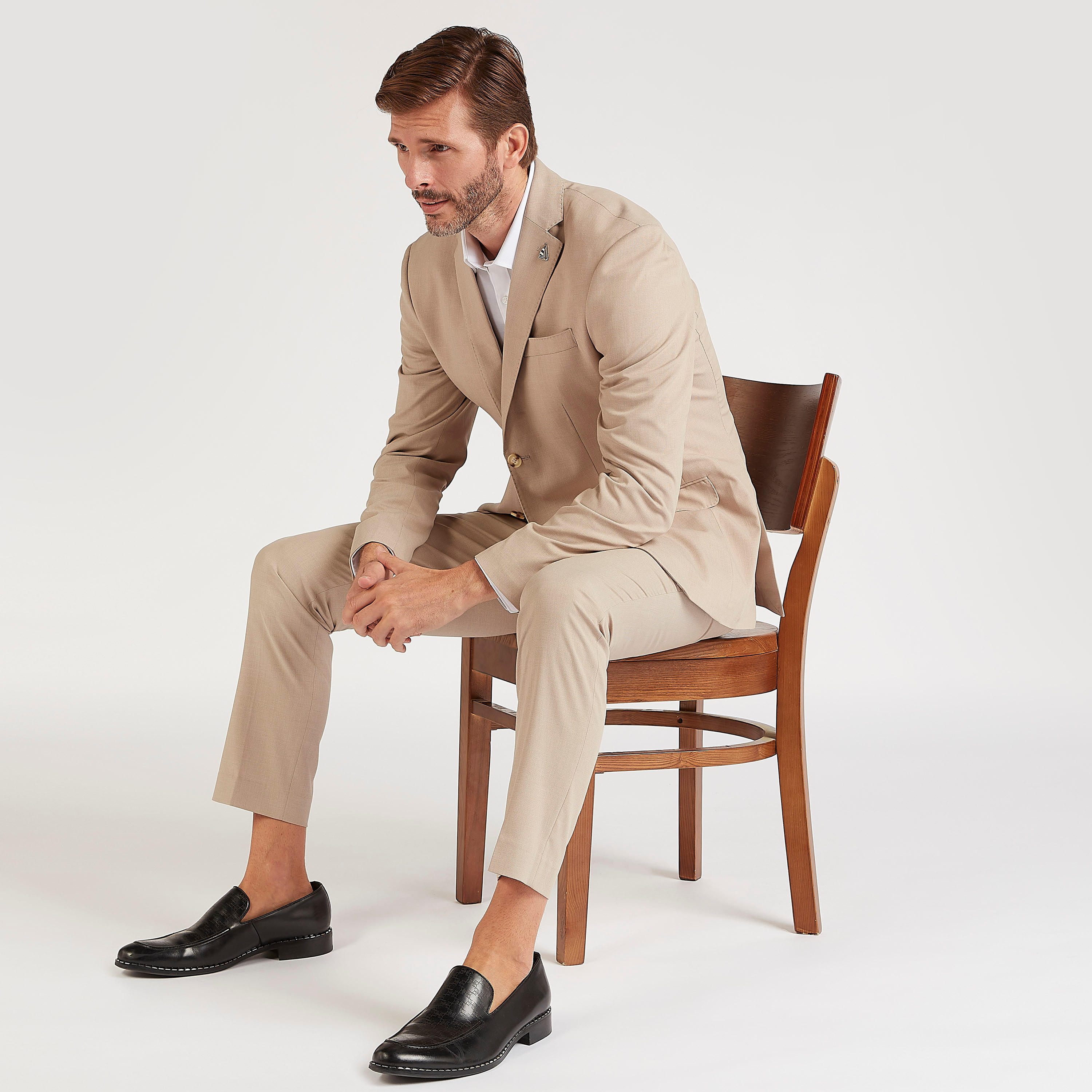 Textured Formal Blazer with Lapel Collar and Long Sleeves-men-winterwear-jacketsandblazers-image-6