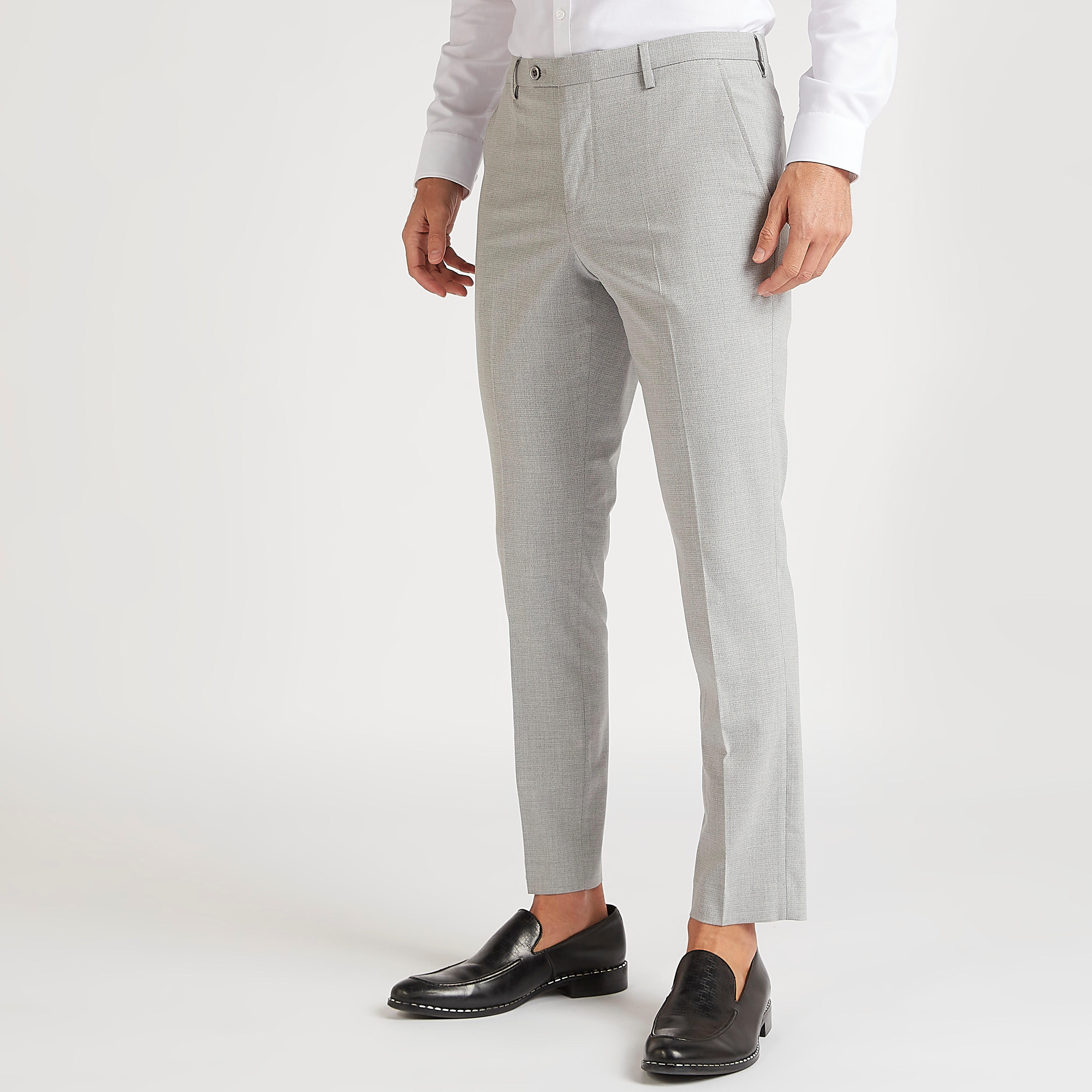 Slim Fit Mid-Rise Formal Trousers with Pockets and Button Closure-men-clothing-bottoms-trousersandchinos-trousers-image-1