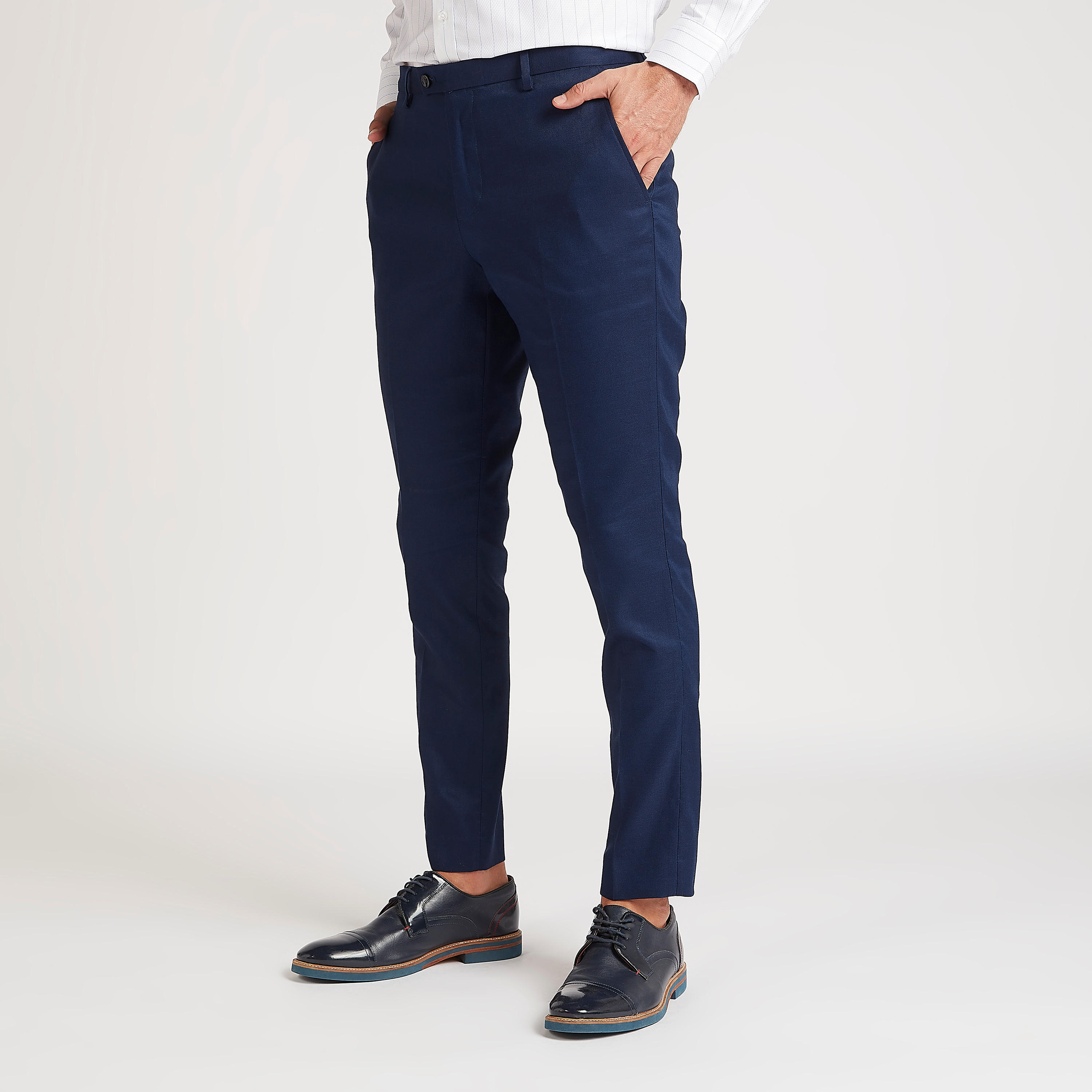 Solid Slim Fit Mid-Rise Trousers with Button Closure-men-clothing-bottoms-trousersandchinos-trousers-image-1