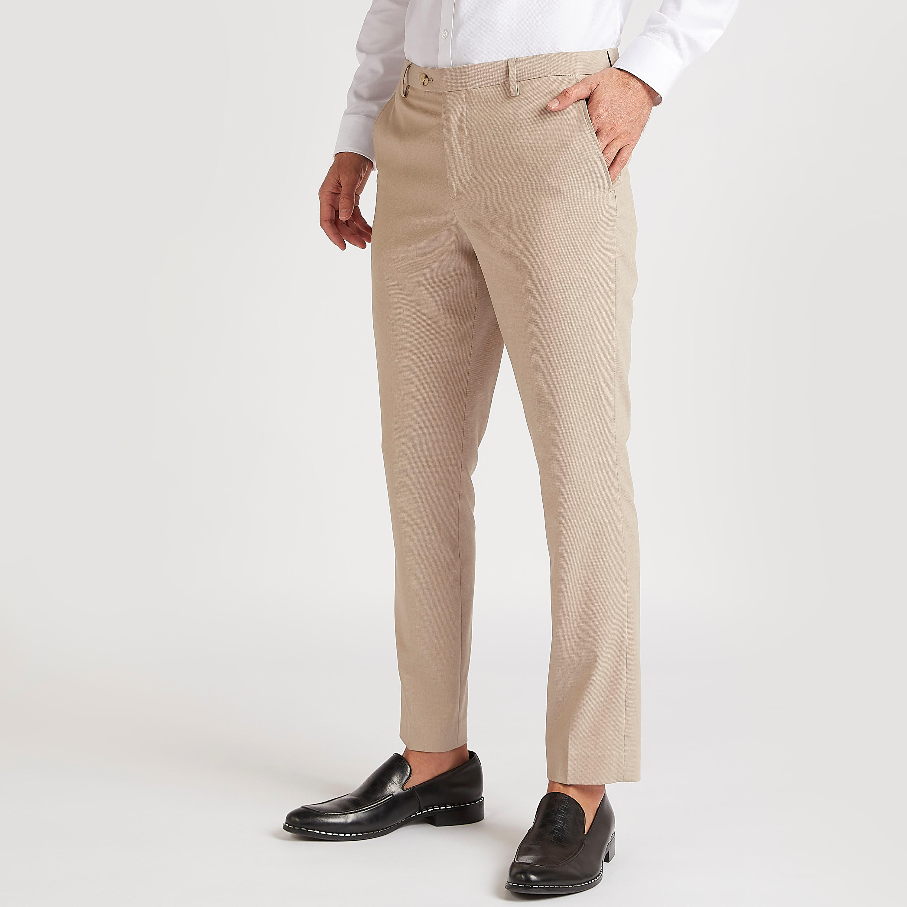 بنطلون طويل بقصة سليم وجيوب وزر إغلاق-men-clothing-bottoms-trousersandchinos-trousers-image-1