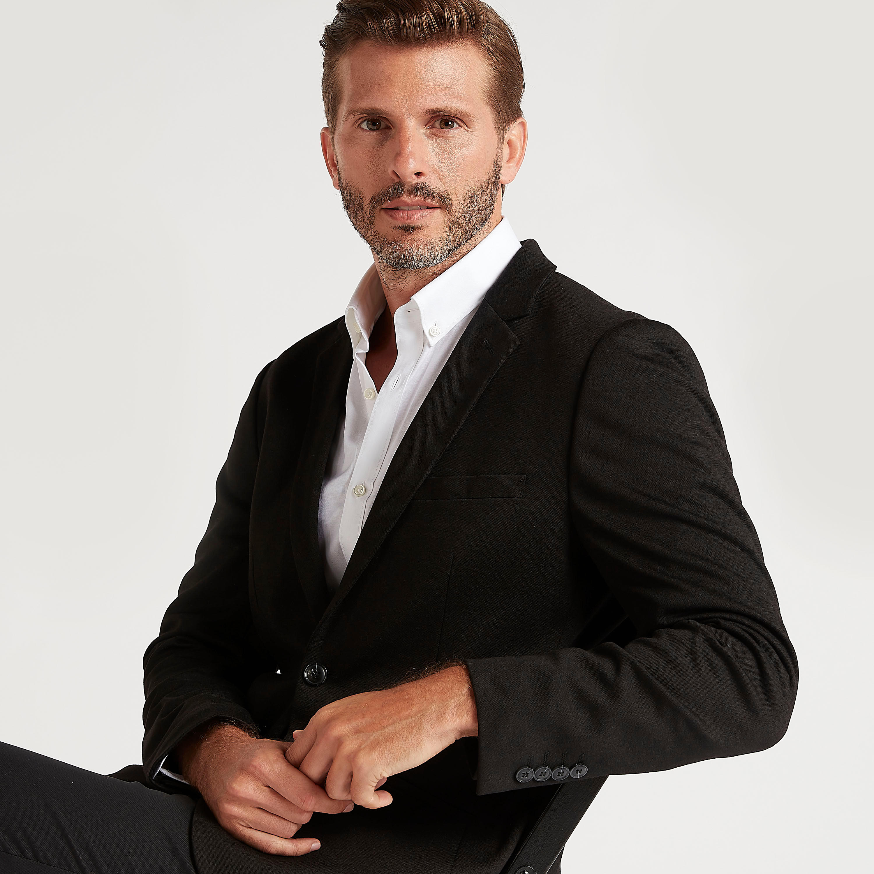 جاكيت بليزر خفيف سادة بأكمام طويلة وياقة مطوية-men-winterwear-jacketsandblazers-image-4