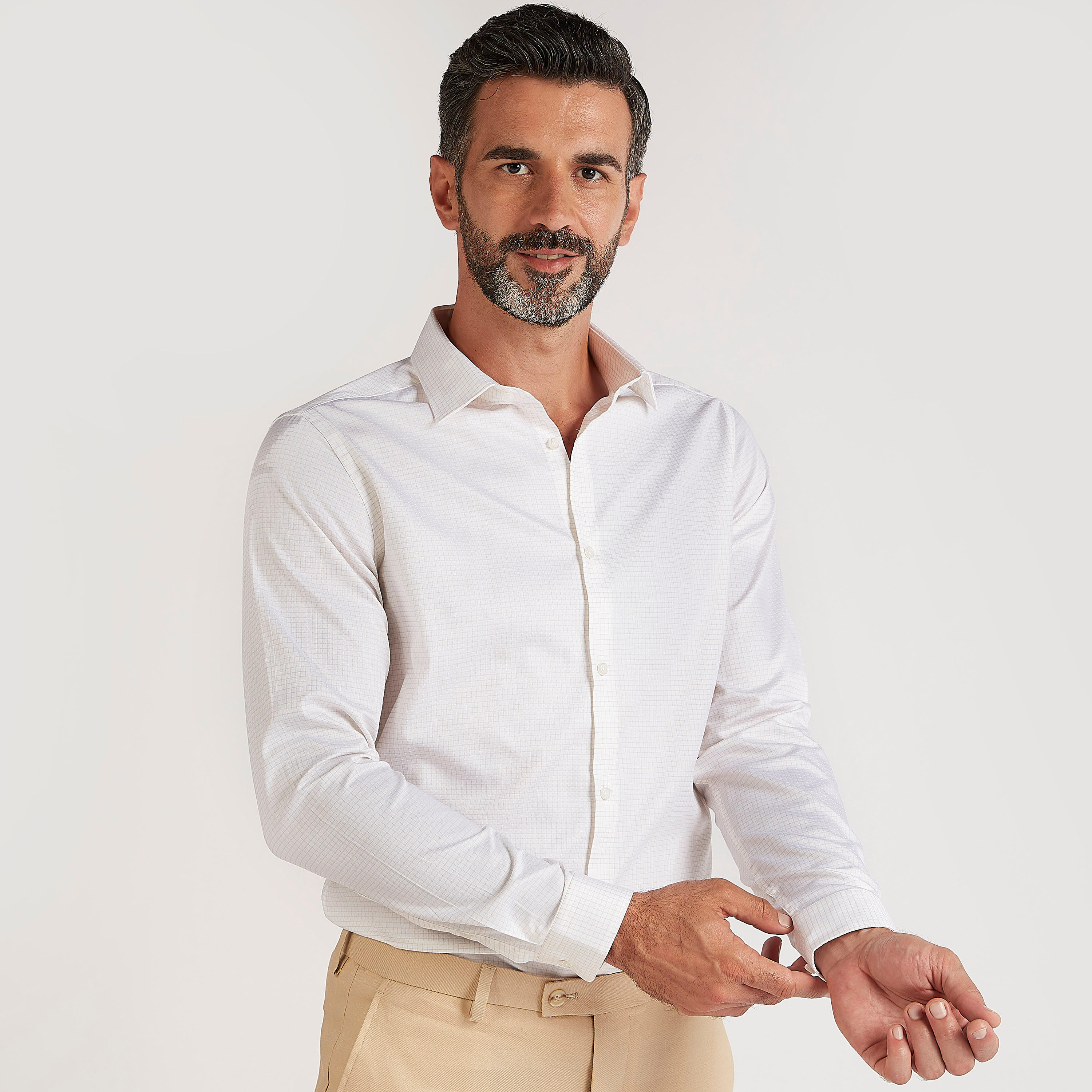 تيشيرت كاروهات سليم فيت بأكمام طويلة-men-clothing-shirts-image-1