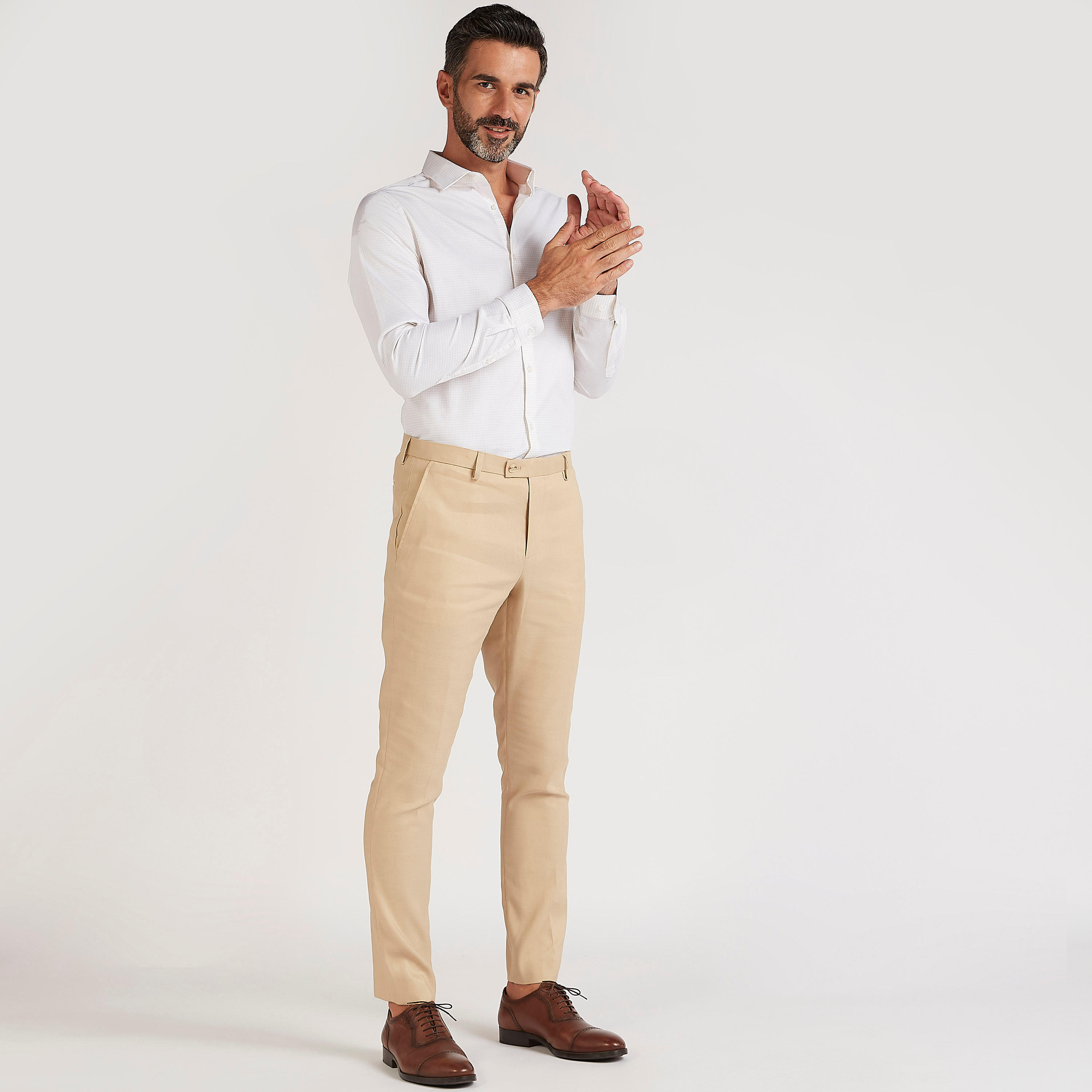 تيشيرت كاروهات سليم فيت بأكمام طويلة-men-clothing-shirts-image-2