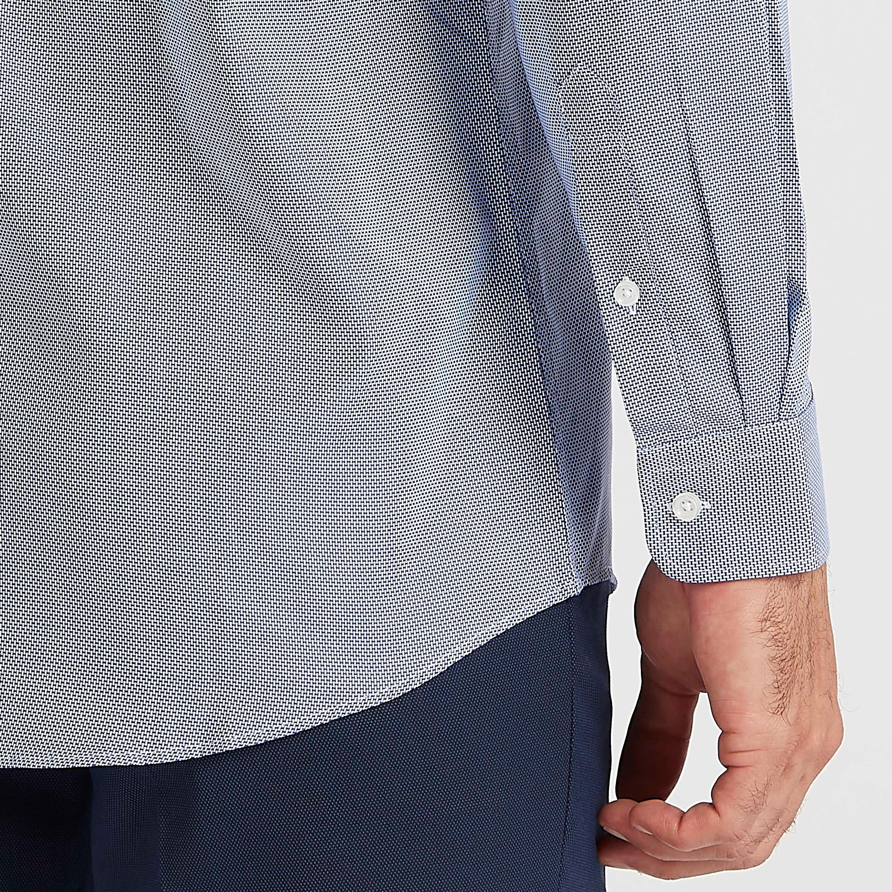 Textured Shirt with Long Sleeves and Patch Pocket-men-clothing-shirts-image-3