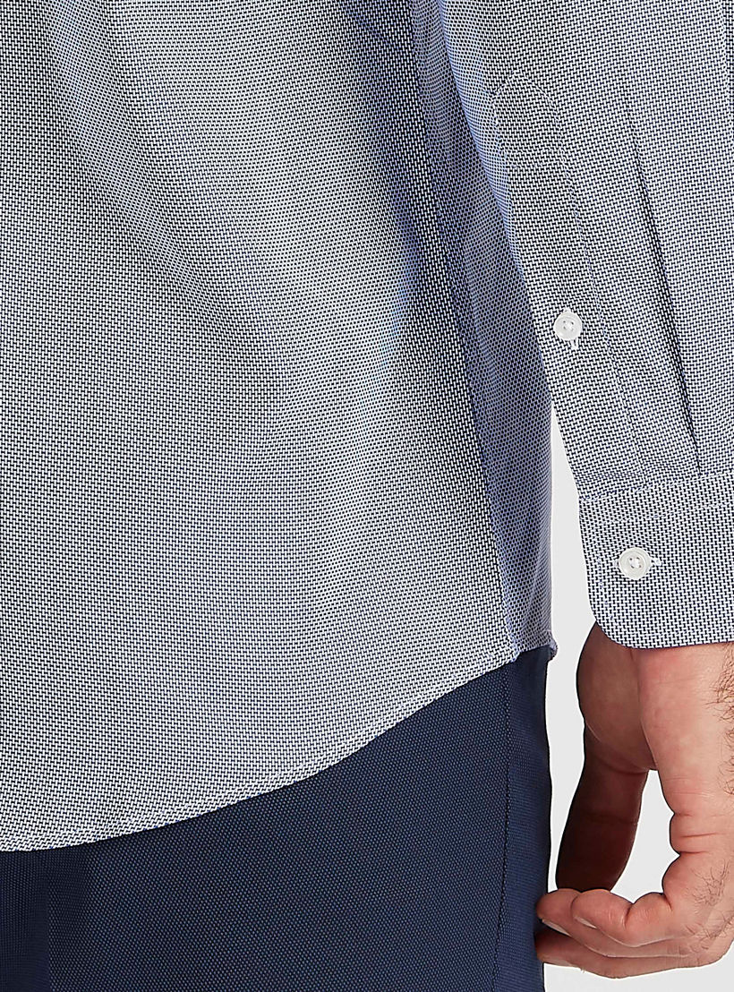 Textured Shirt with Long Sleeves and Patch Pocket-men-clothing-shirts-image-3