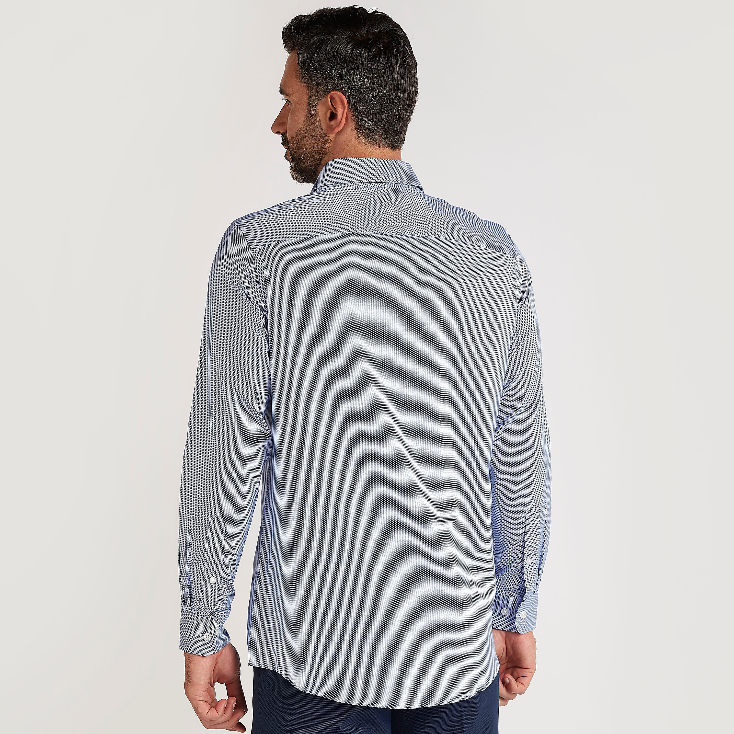 Textured Shirt with Long Sleeves and Patch Pocket-men-clothing-shirts-image-4