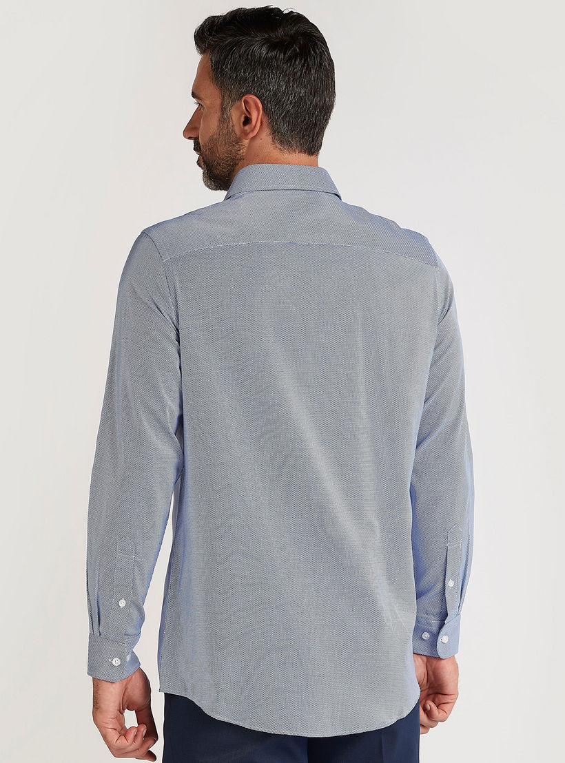 Textured Shirt with Long Sleeves and Patch Pocket-men-clothing-shirts-image-4