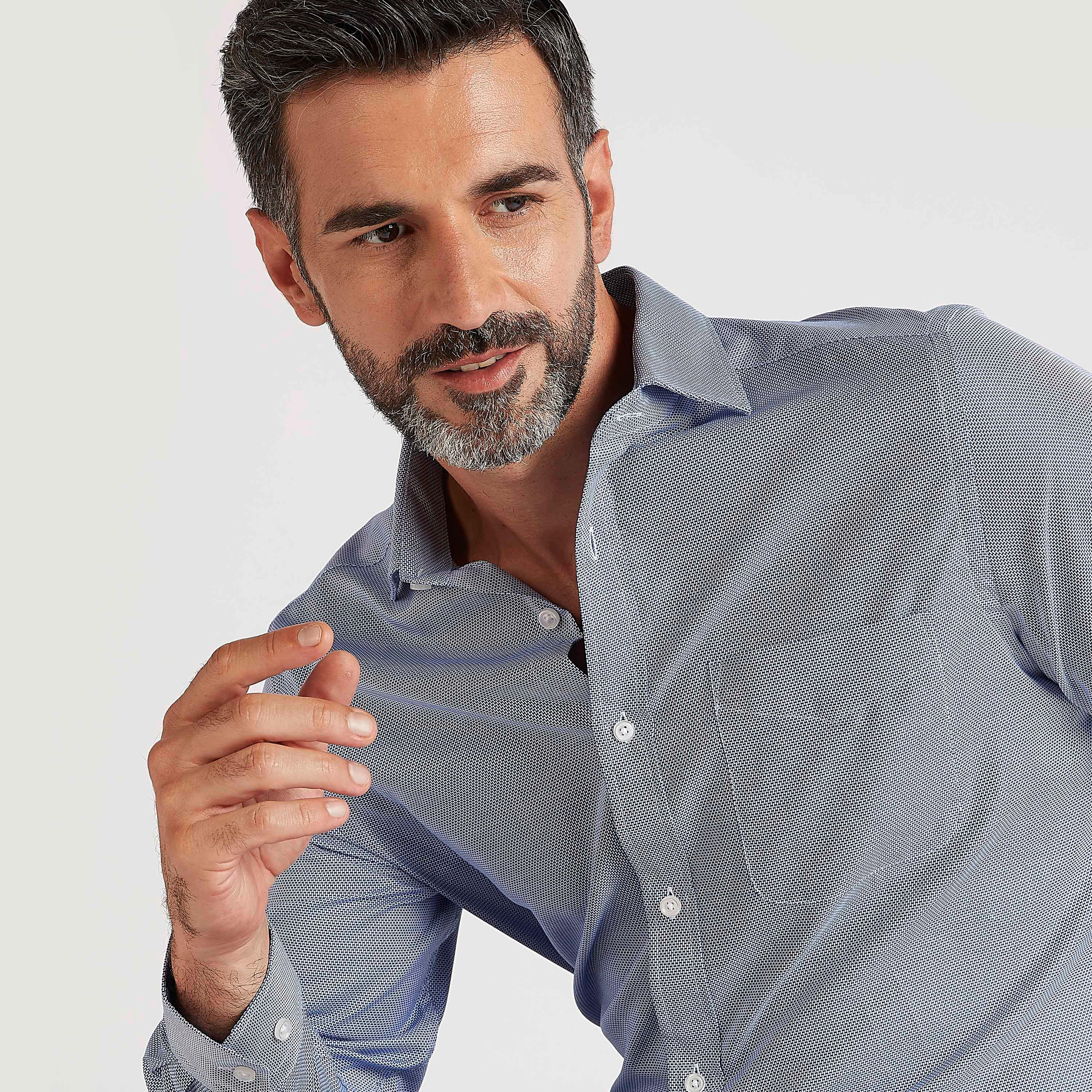 Textured Shirt with Long Sleeves and Patch Pocket-men-clothing-shirts-image-5