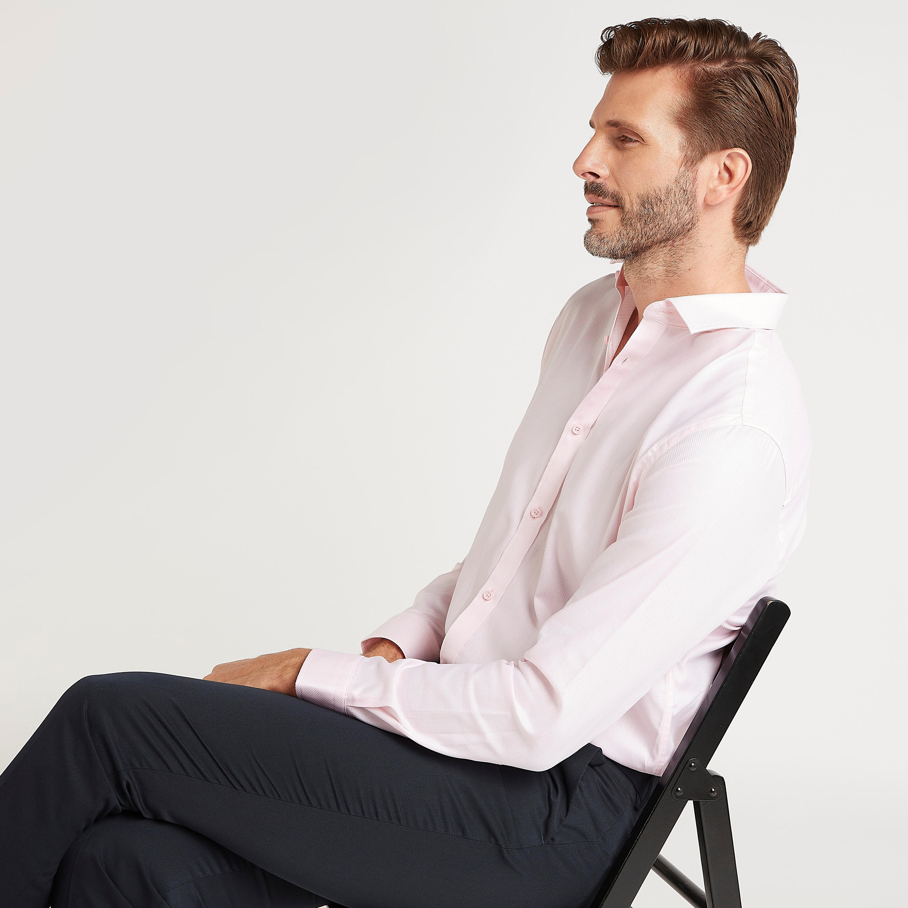 قميص بارز الملمس بقصّة سليم وأكمام طويلة-men-clothing-shirts-image-2