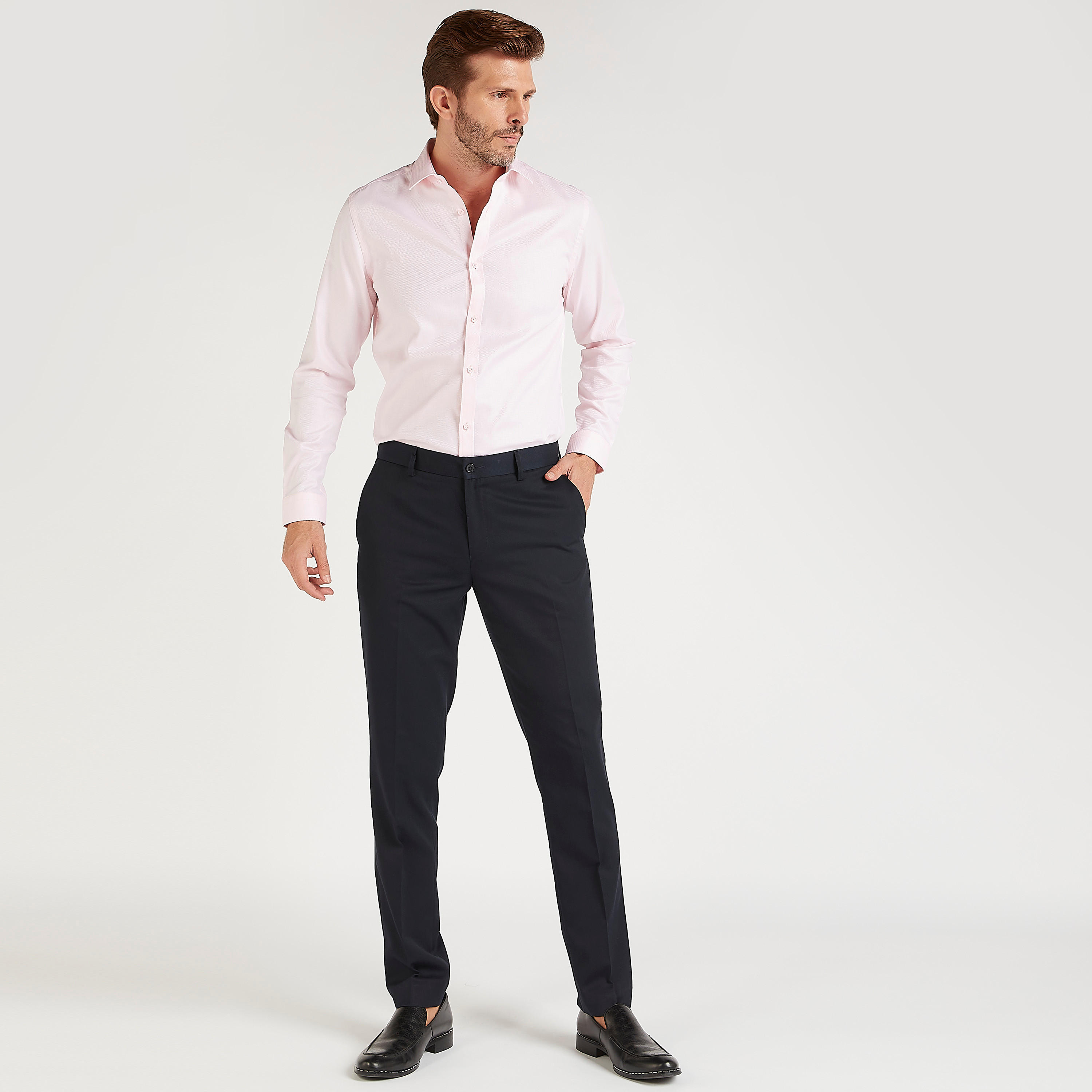 قميص بارز الملمس بقصّة سليم وأكمام طويلة-men-clothing-shirts-image-5