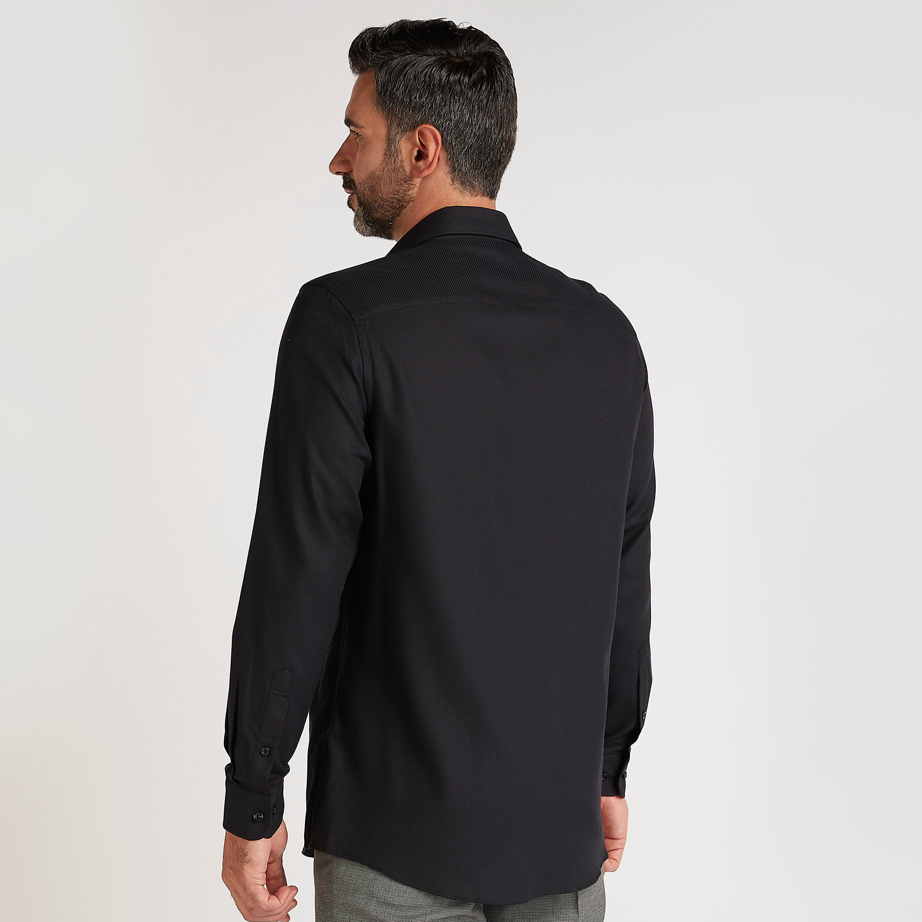 Textured Shirt with Long Sleeves and Chest Pocket-men-clothing-shirts-image-5