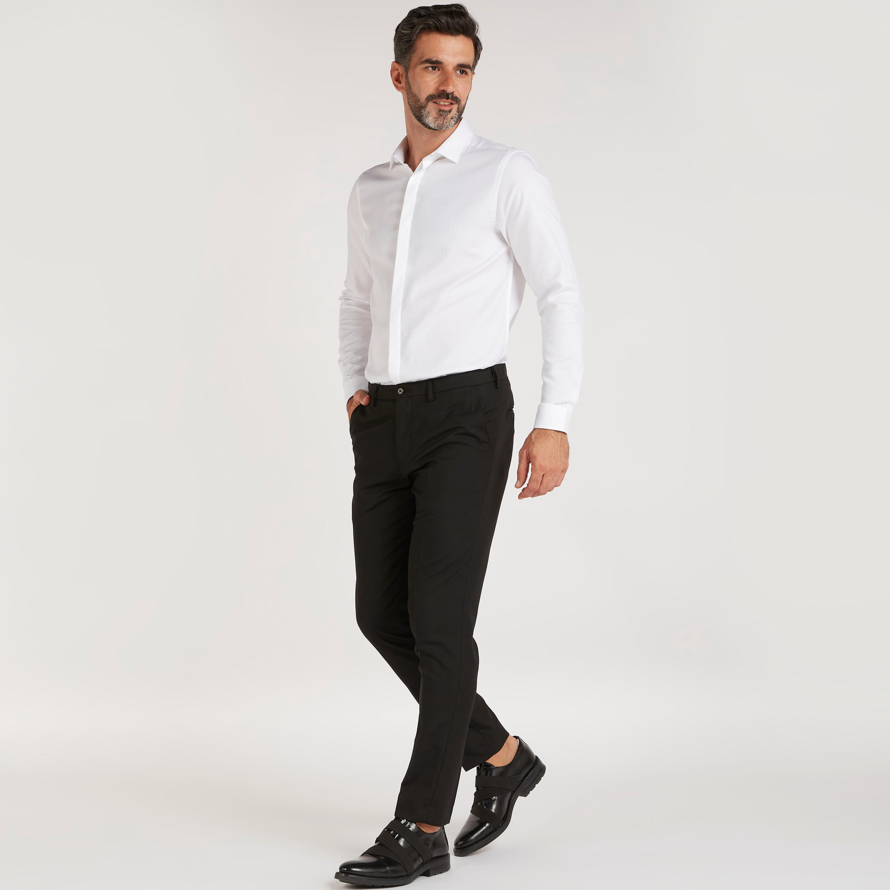 قميص بارز الملمس بقصّة سليم وأكمام طويلة-men-clothing-shirts-image-2
