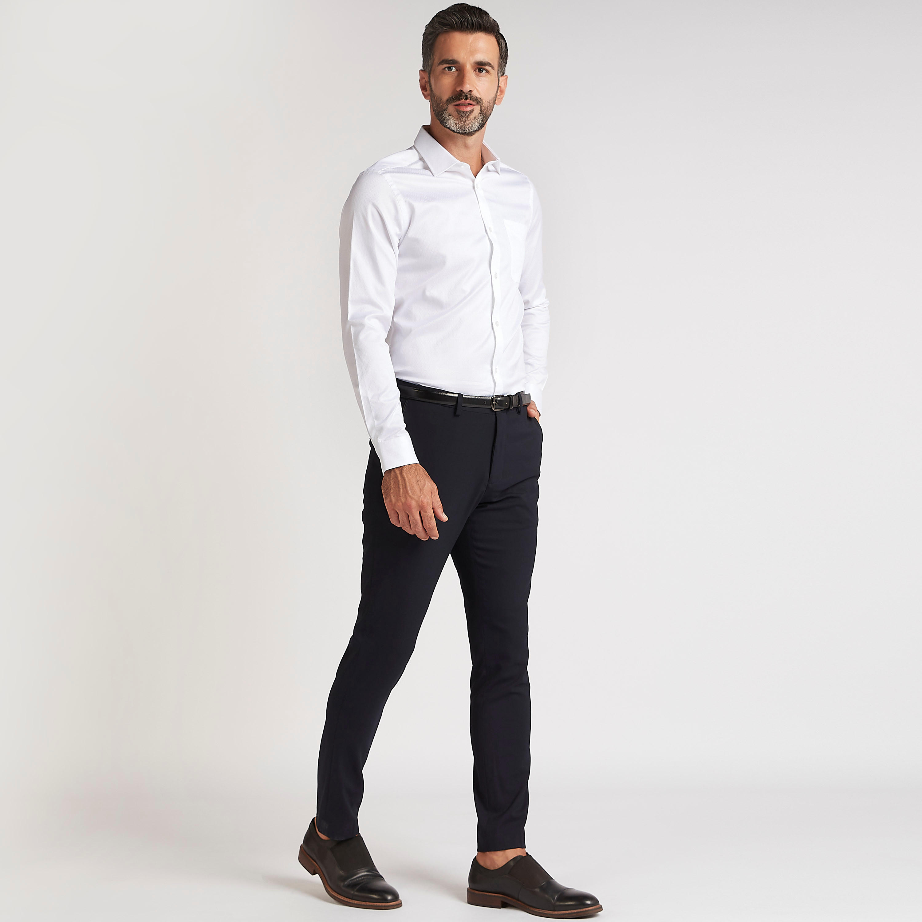 Textured Slim Fit Shirt with Long Sleeves-men-clothing-shirts-image-2