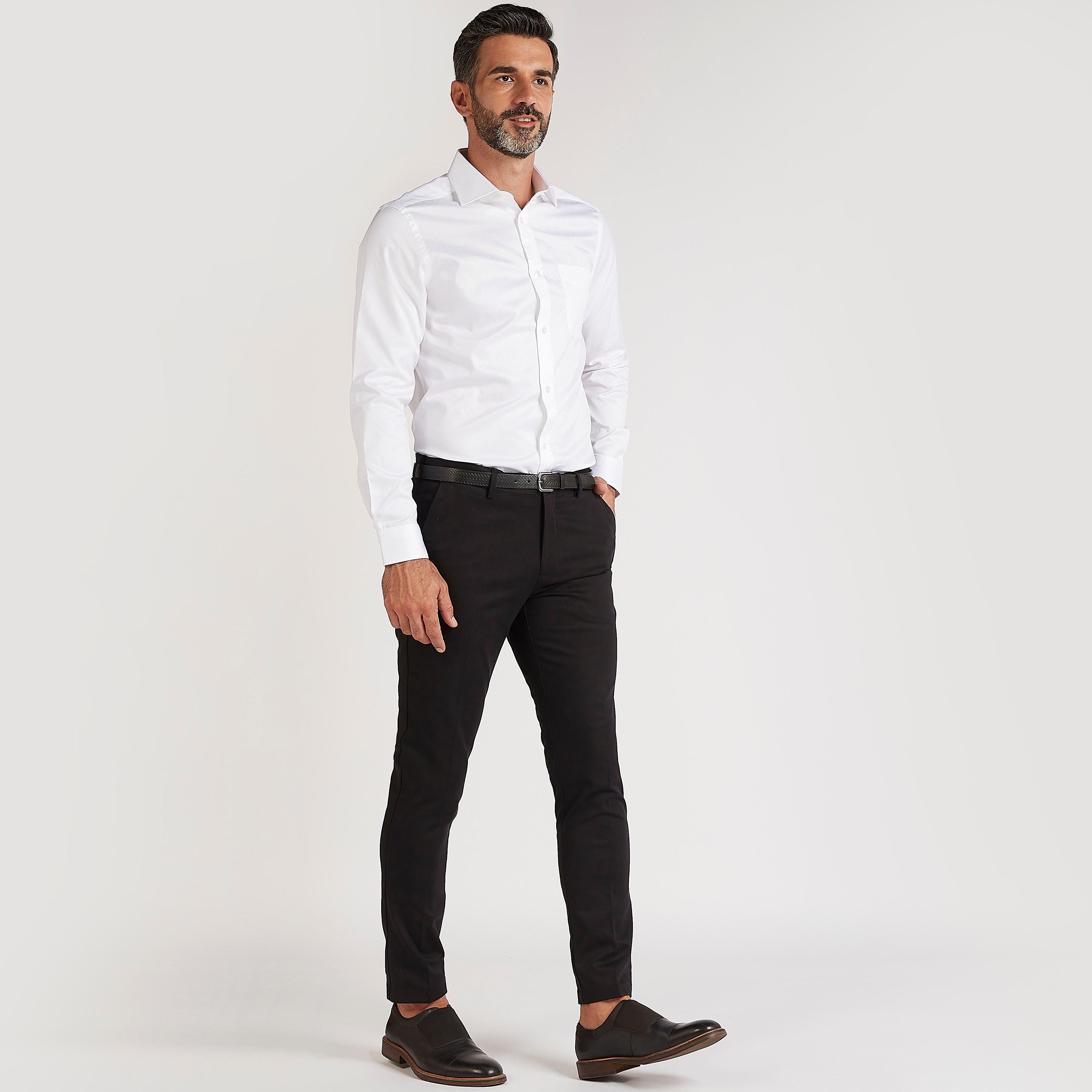 قميص بارز الملمس بأكمام طويلة وجيب على الصّدر-men-clothing-shirts-image-3