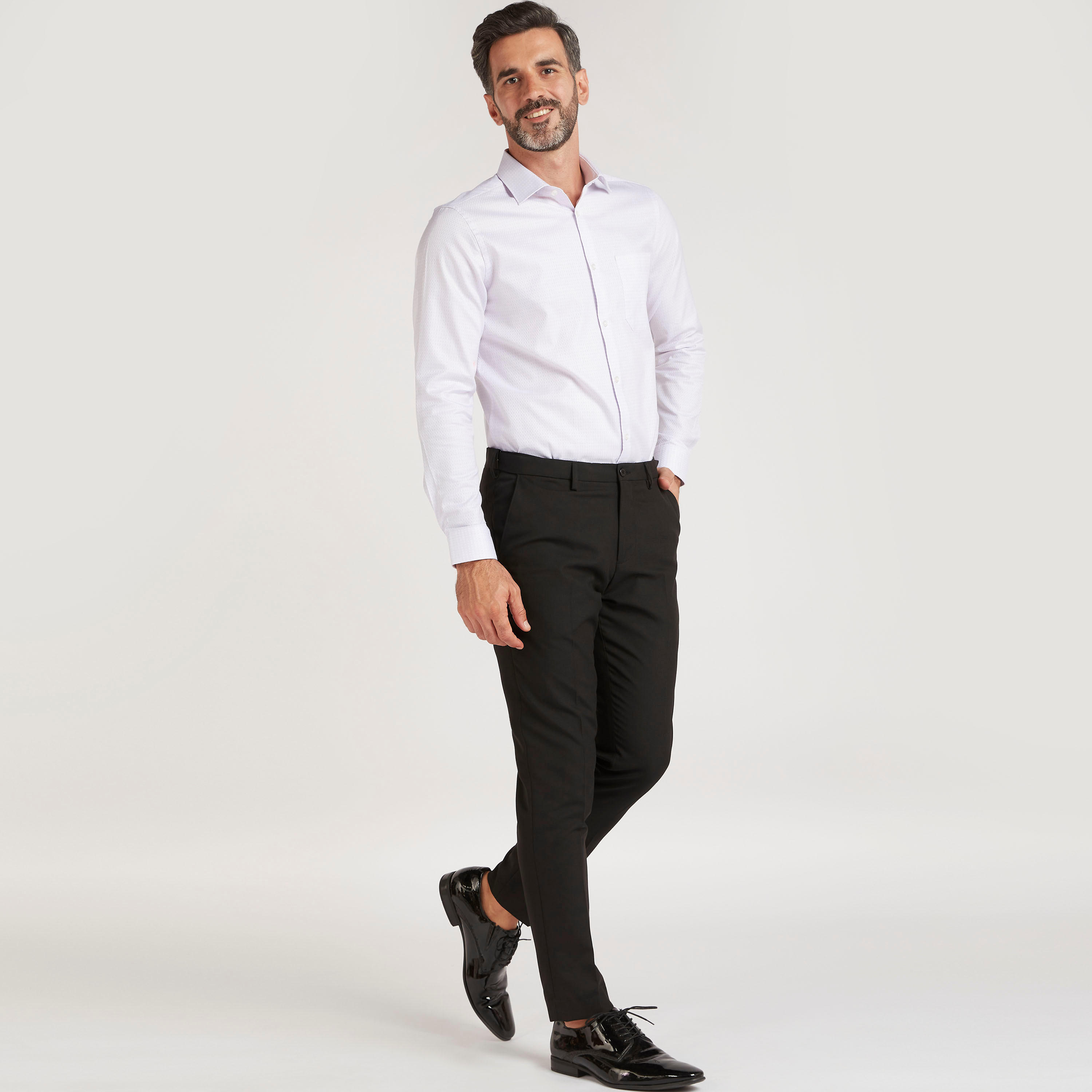 Textured Slim Fit Shirt with Long Sleeves-men-clothing-shirts-image-2