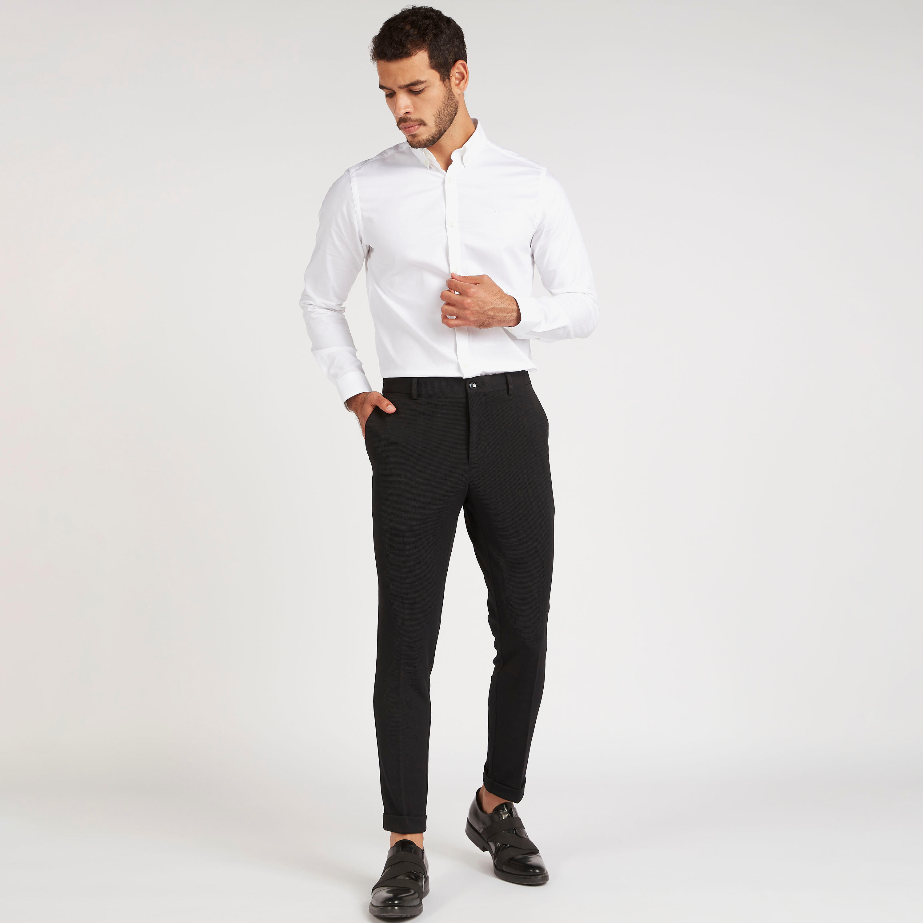 بنطلون بارز الملمس بخصر متوسّط الارتفاع وجيوب-men-clothing-bottoms-trousersandchinos-trousers-image-5