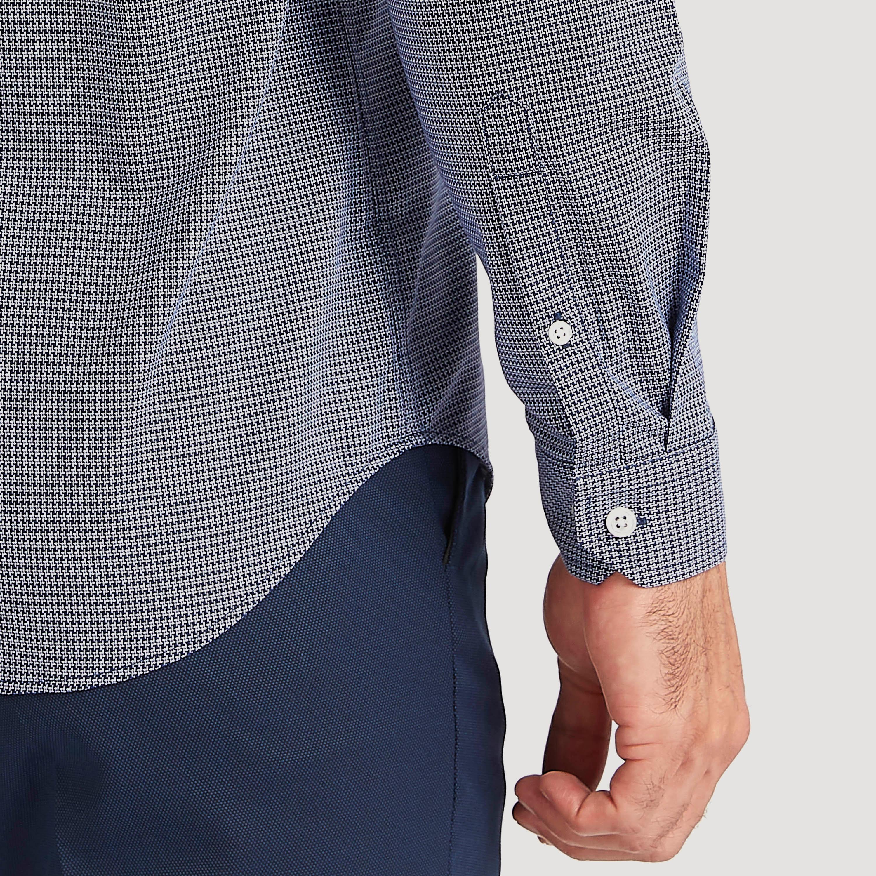 Checked Slim Fit Button Up Shirt with Long Sleeves-men-clothing-shirts-image-3