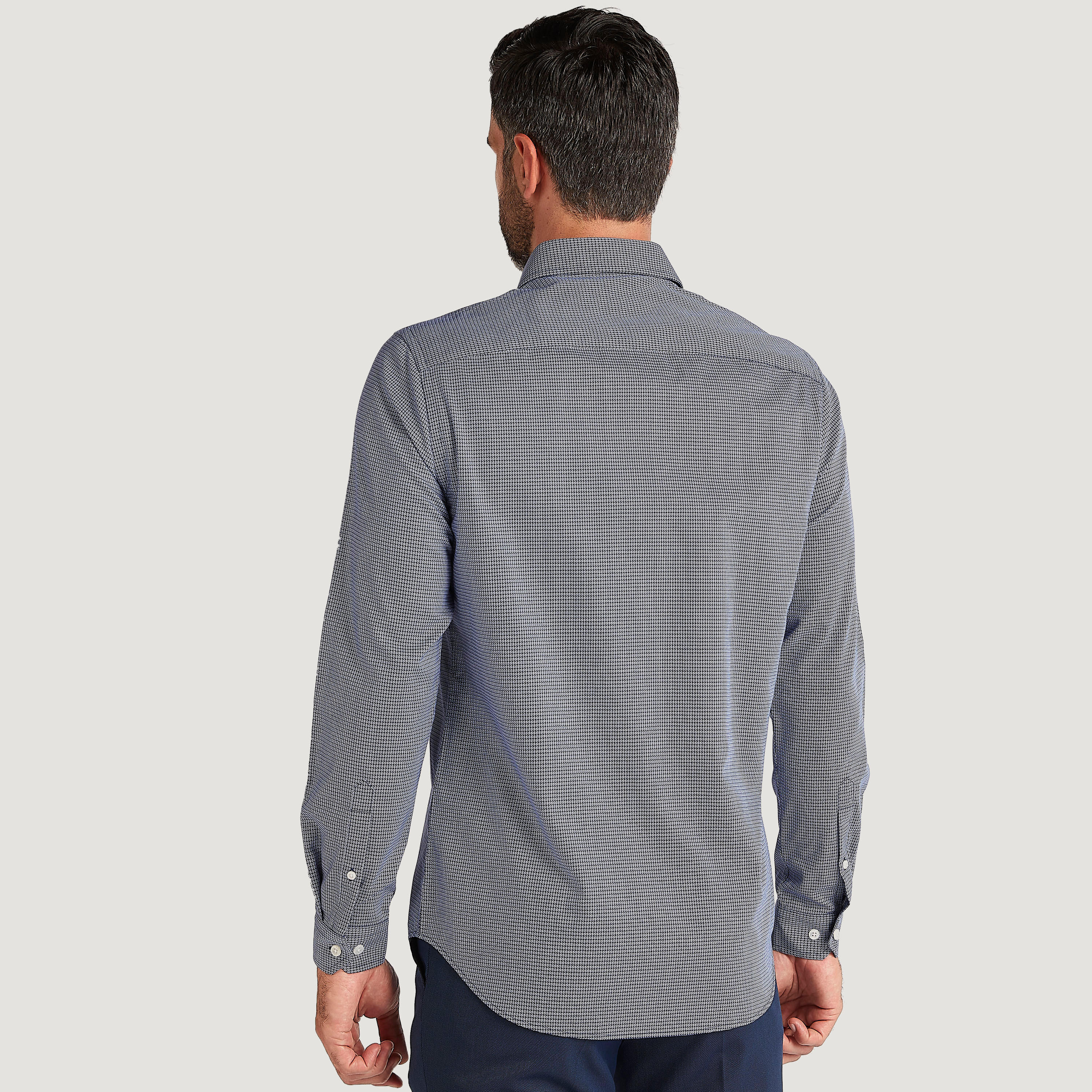 Checked Slim Fit Button Up Shirt with Long Sleeves-men-clothing-shirts-image-4