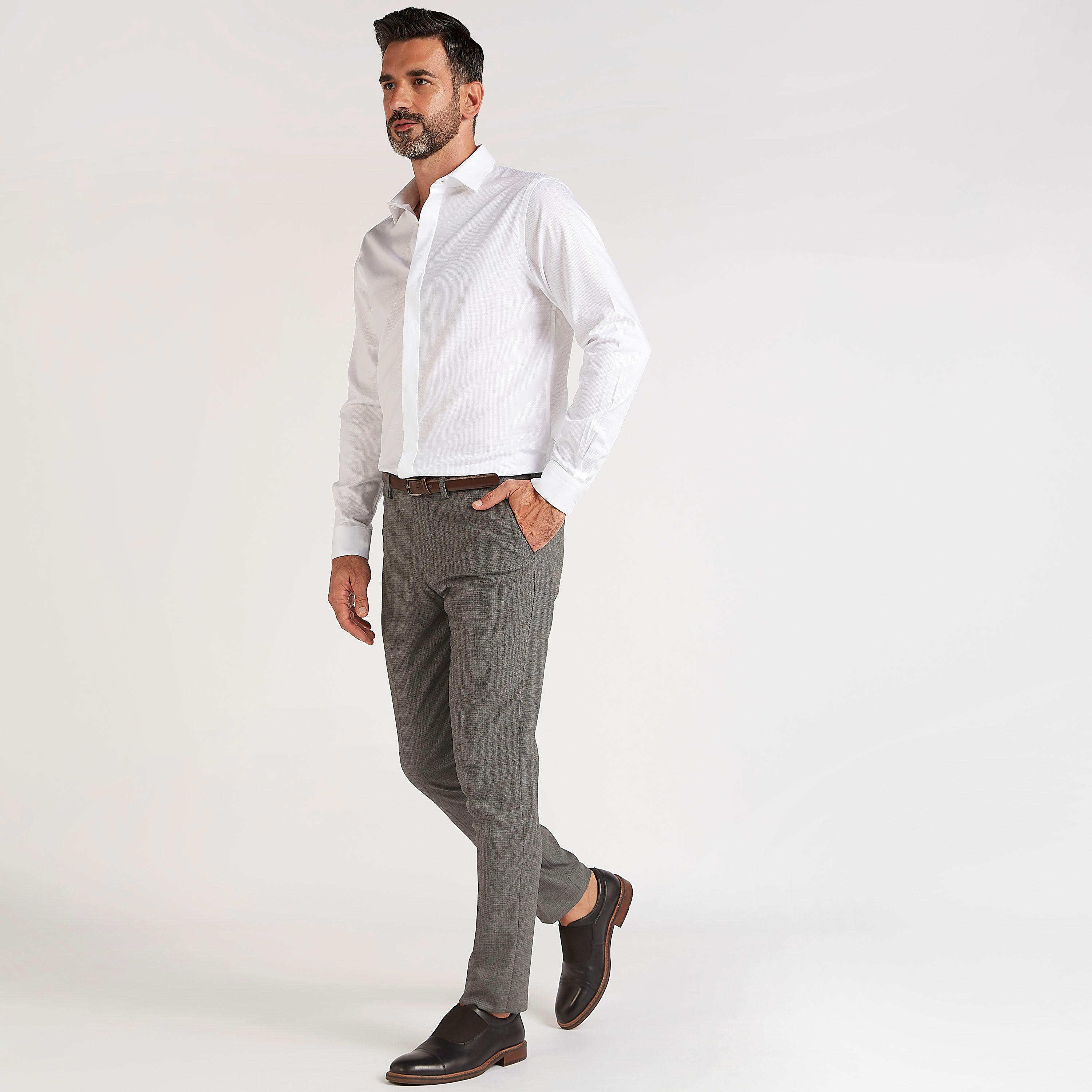 قميص بارز الملمس بأكمام طويلة وزر-men-clothing-shirts-image-2