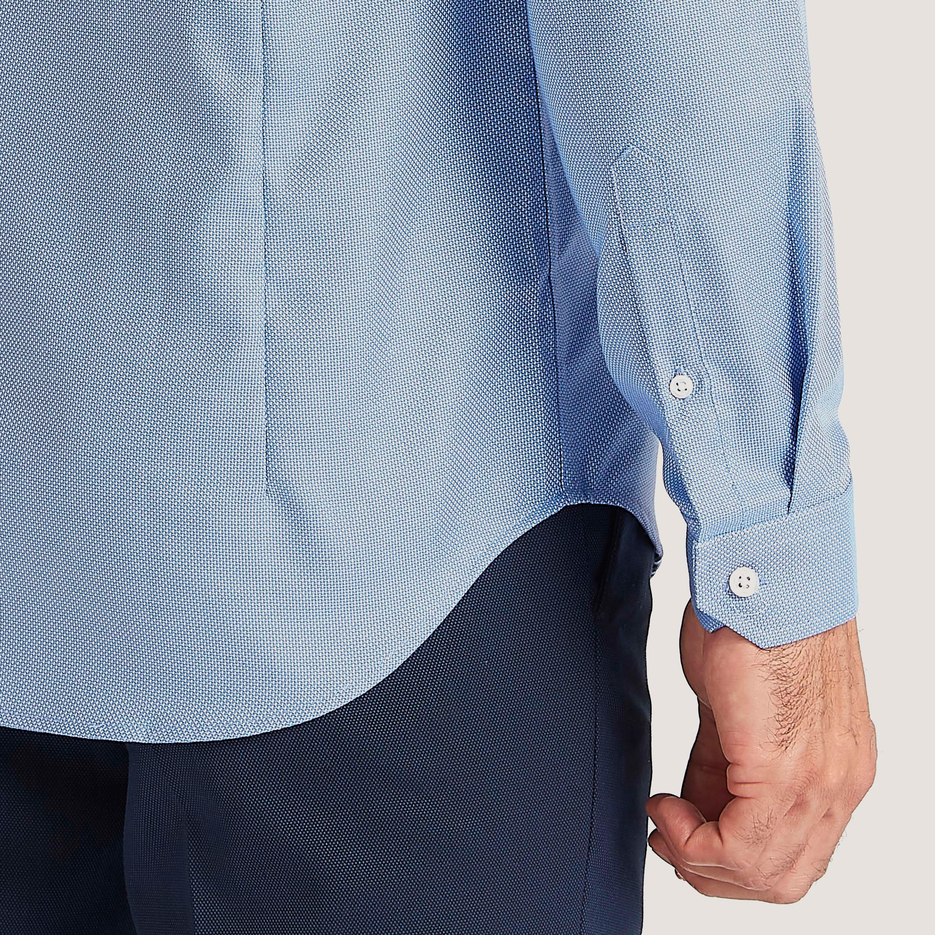 قميص سليم فيت بارز الملمس بأكمام طويلة وياقة عادية-men-clothing-shirts-image-3