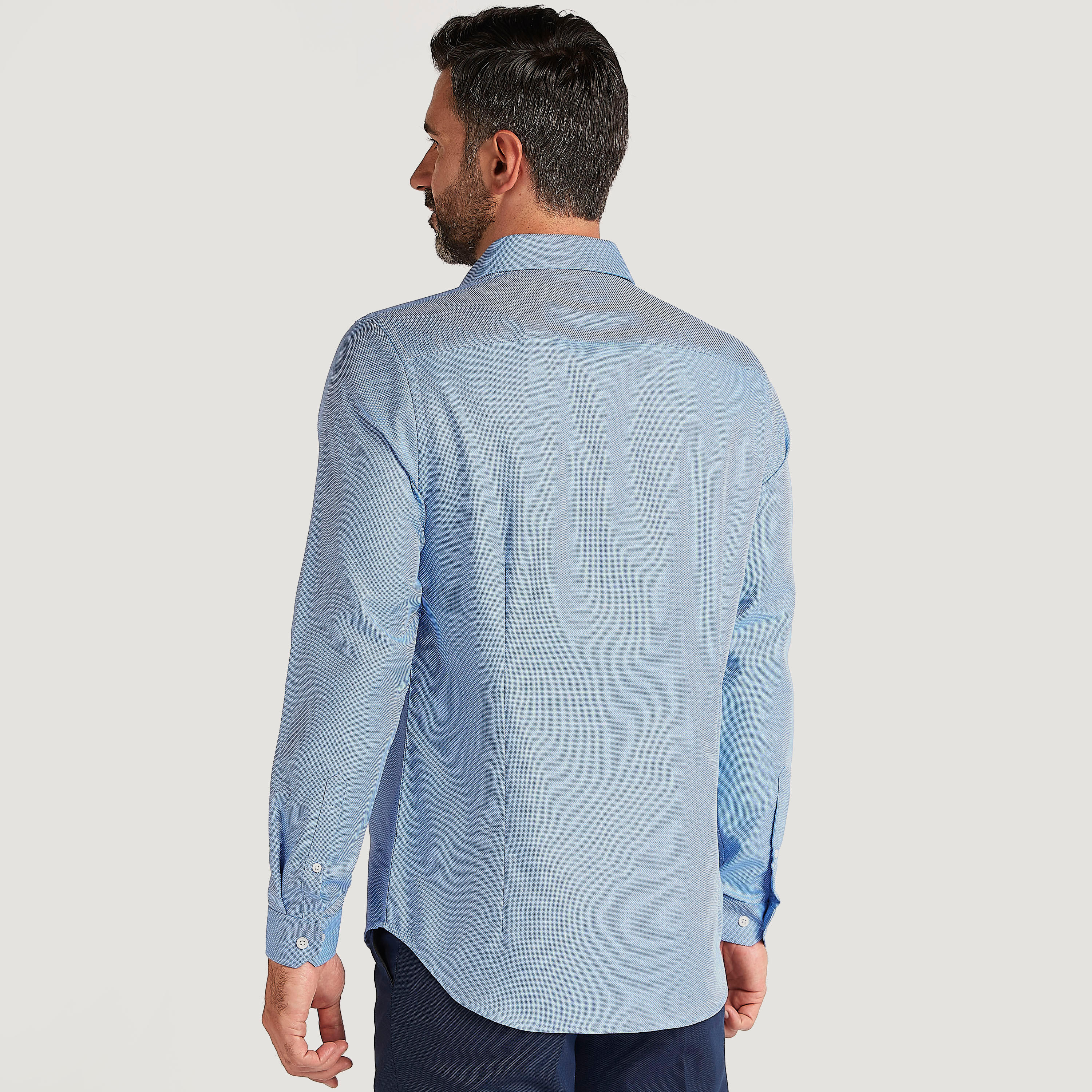 قميص سليم فيت بارز الملمس بأكمام طويلة وياقة عادية-men-clothing-shirts-image-4
