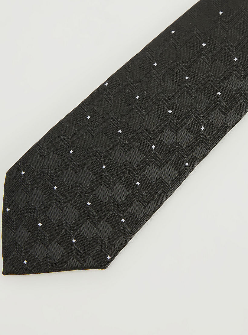 Textured Regular Necktie with Keeper Loop-men-tiesandcufflinks-pocketsquares-image-3