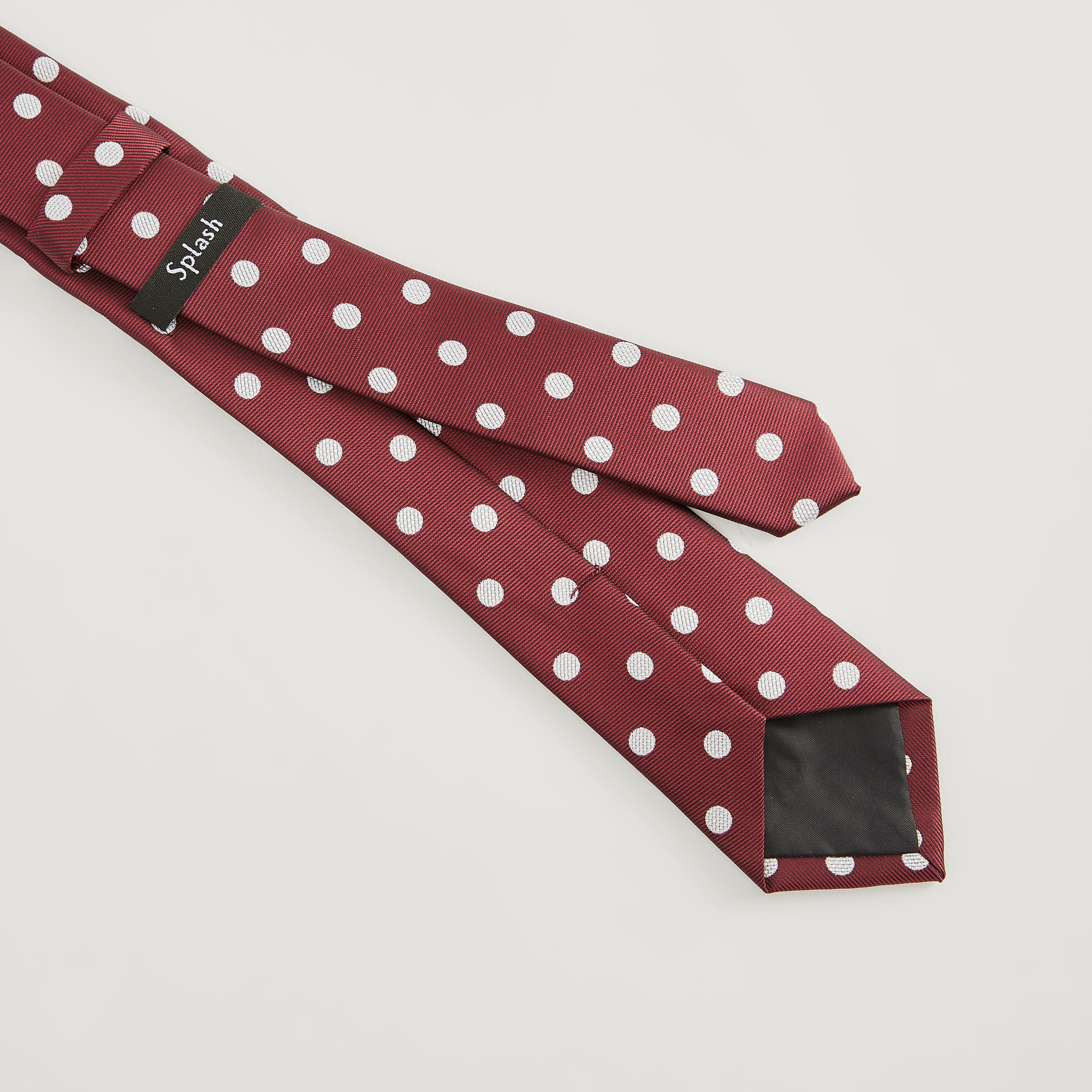 ربطة عنق عادية منقطة مع حلقة تثبيت-men-tiesandcufflinks-pocketsquares-image-1