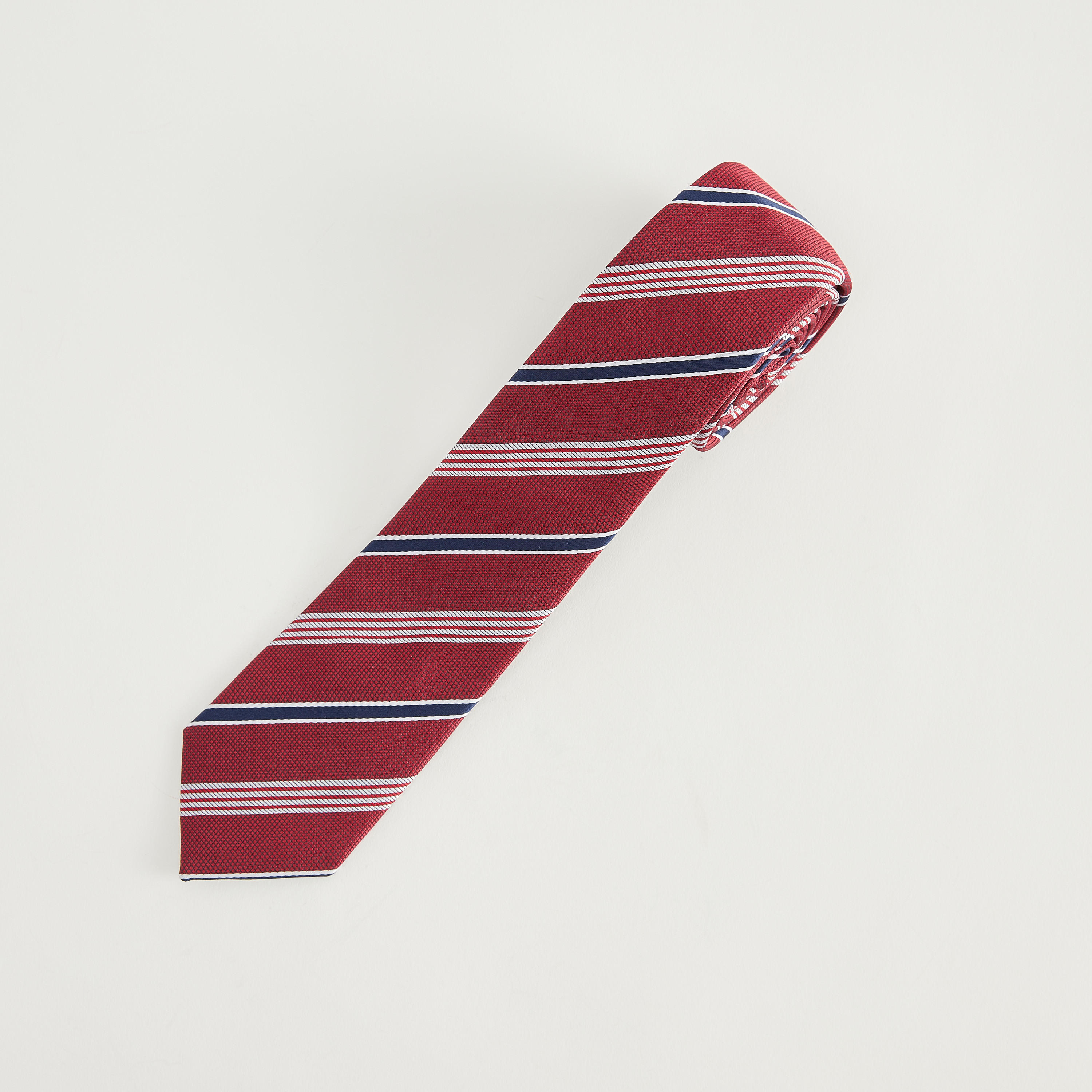 Striped Regular Necktie with Keeper Loop-men-tiesandcufflinks-pocketsquares-image-1