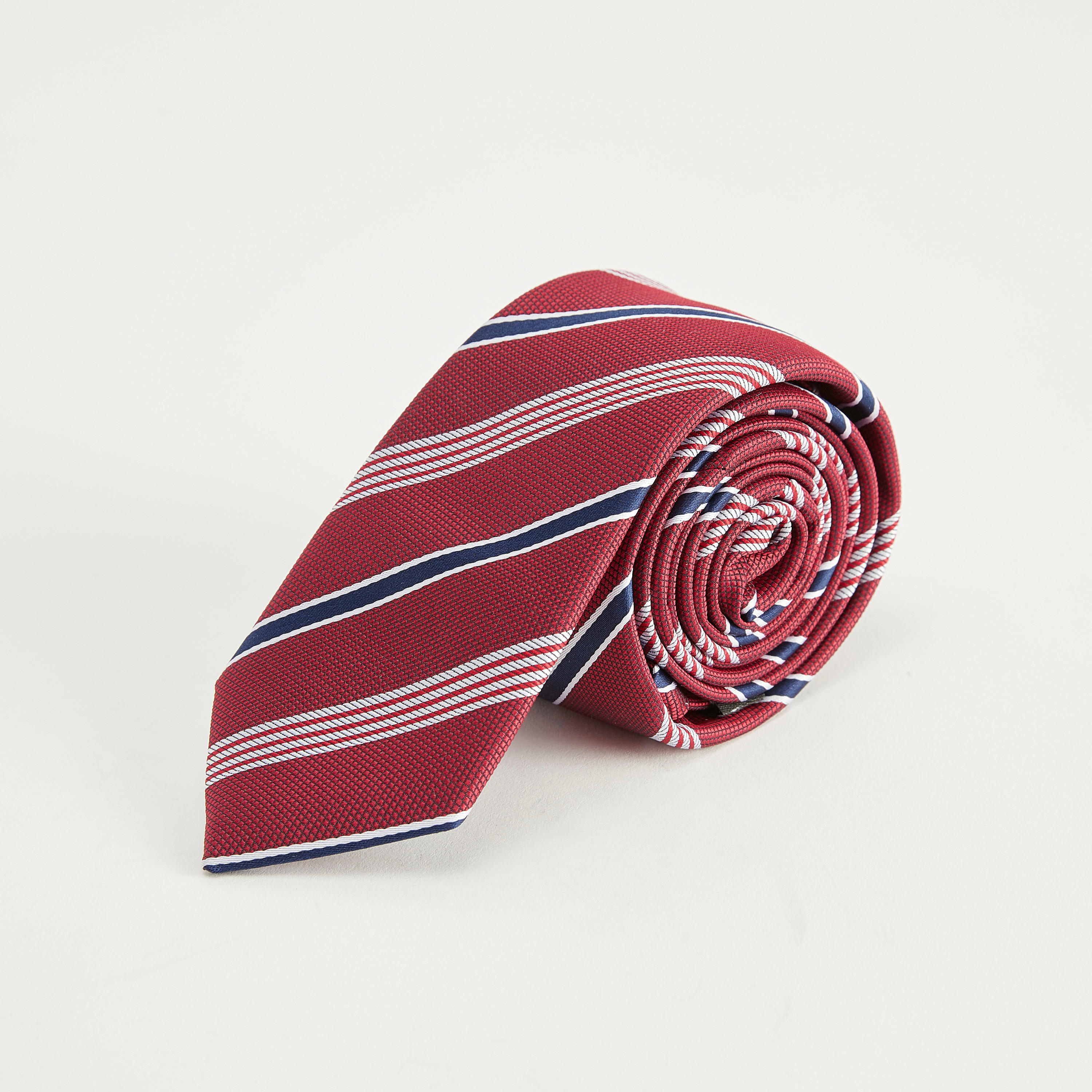 Striped Regular Necktie with Keeper Loop-men-tiesandcufflinks-pocketsquares-image-2