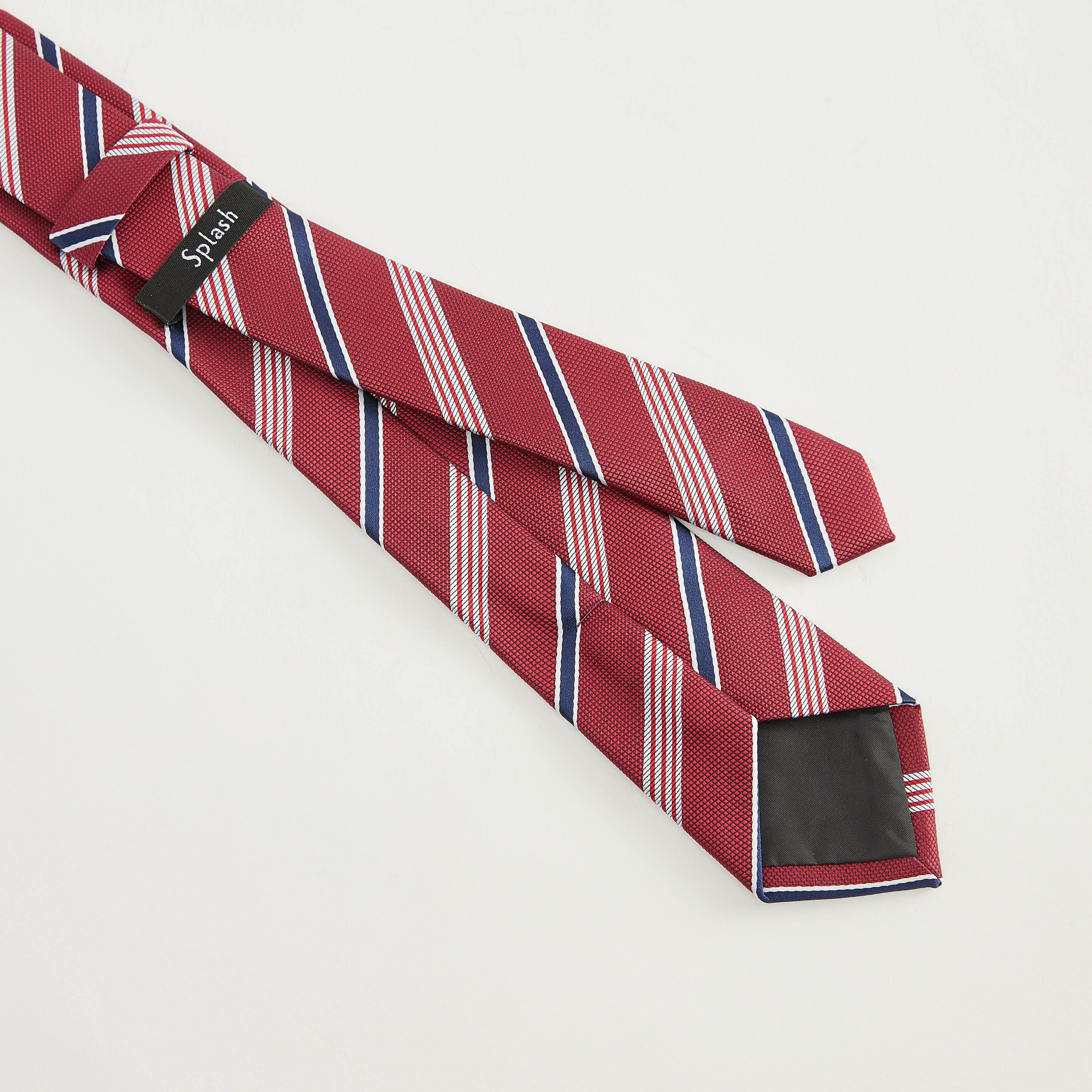 Striped Regular Necktie with Keeper Loop-men-tiesandcufflinks-pocketsquares-image-4