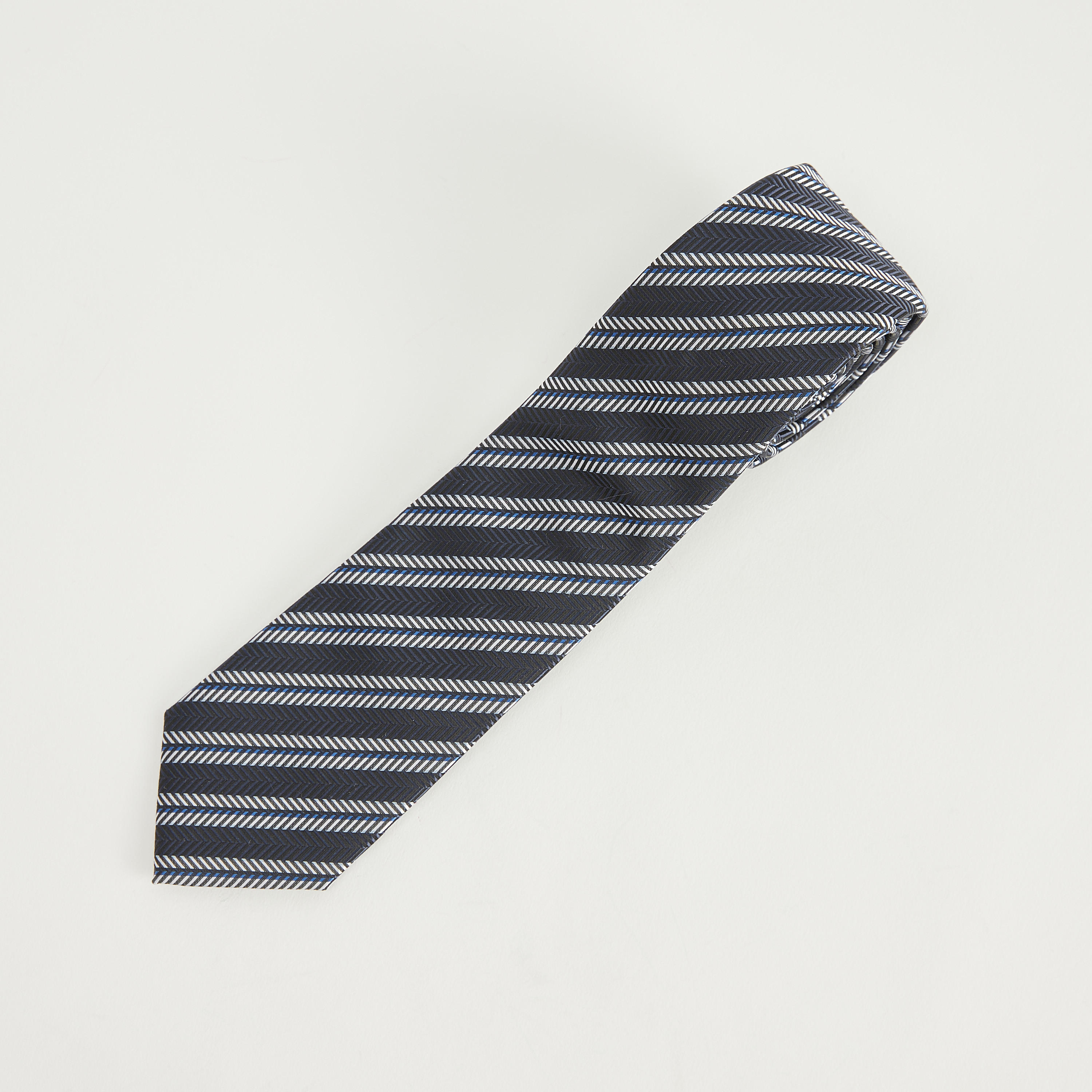 Striped Regular Necktie with Keeper Loop-men-tiesandcufflinks-pocketsquares-image-1