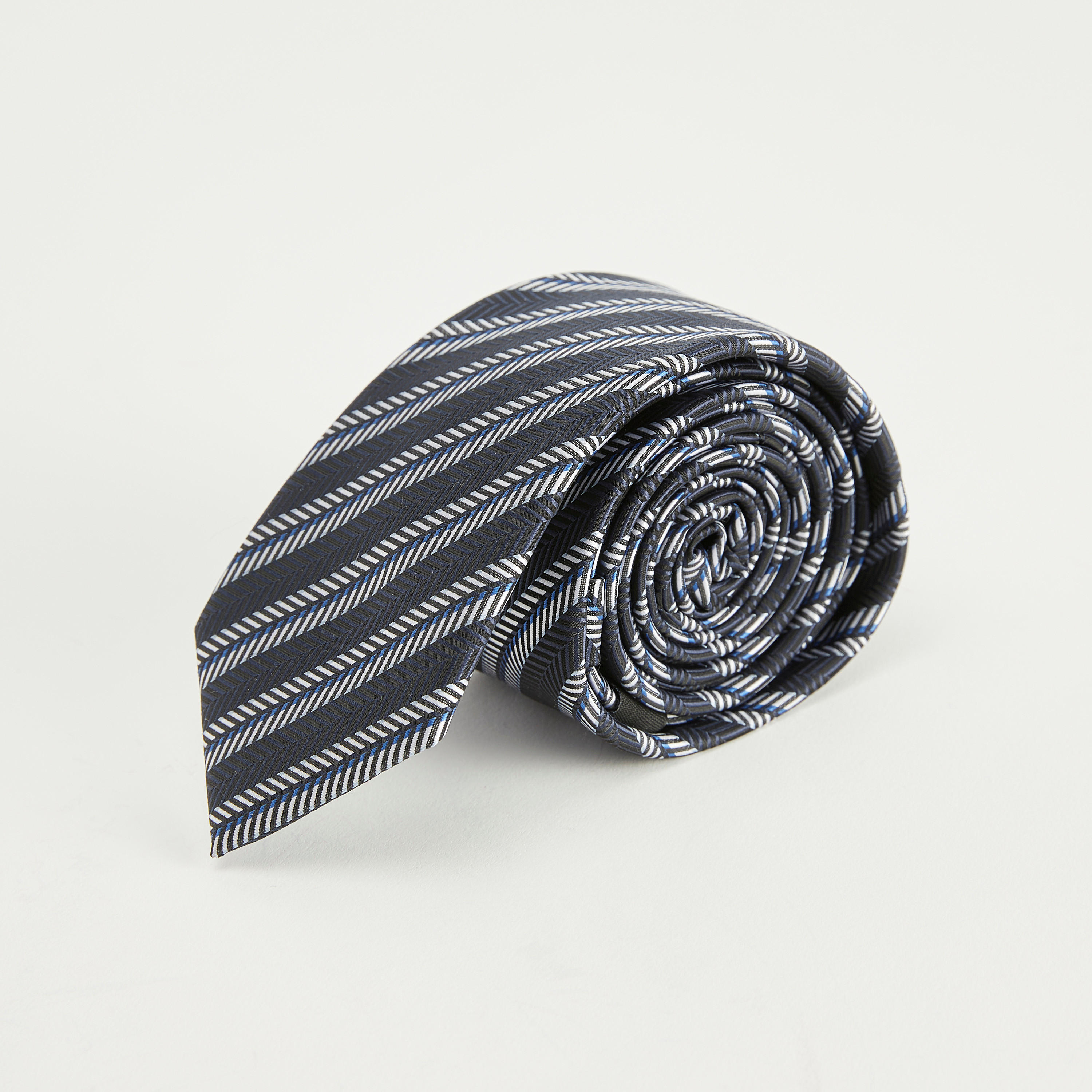 Striped Regular Necktie with Keeper Loop-men-tiesandcufflinks-pocketsquares-image-2