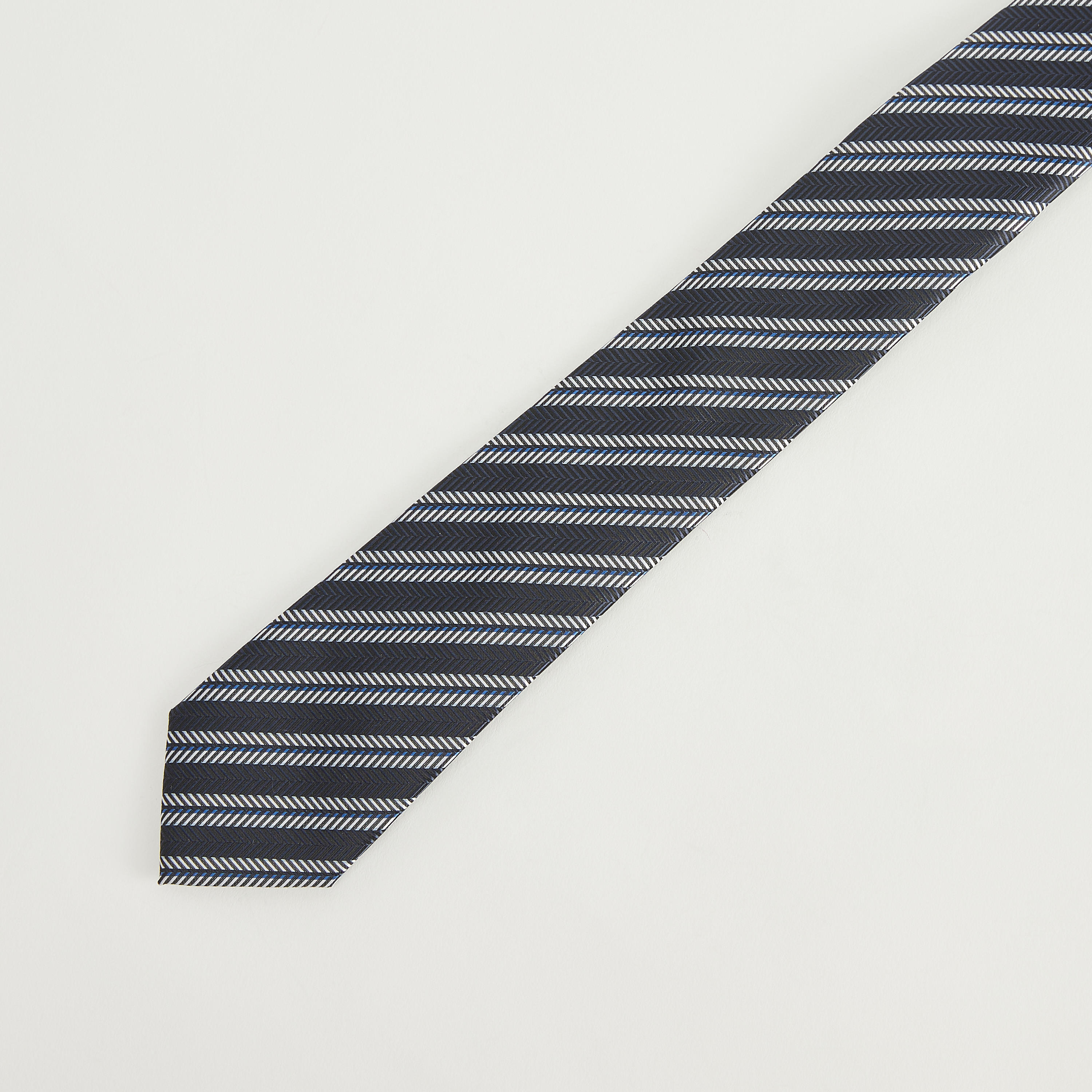 Striped Regular Necktie with Keeper Loop-men-tiesandcufflinks-pocketsquares-image-3