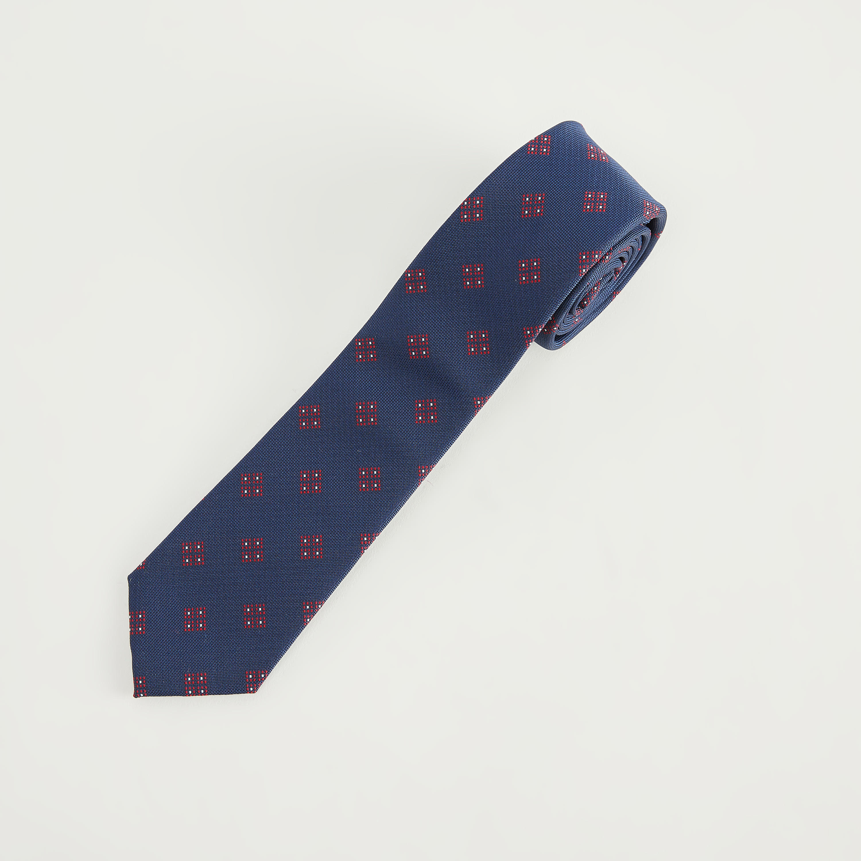 ربطة عنق مستطيلة بارزة الملمس بحلقة تثبيت-men-tiesandcufflinks-pocketsquares-image-4