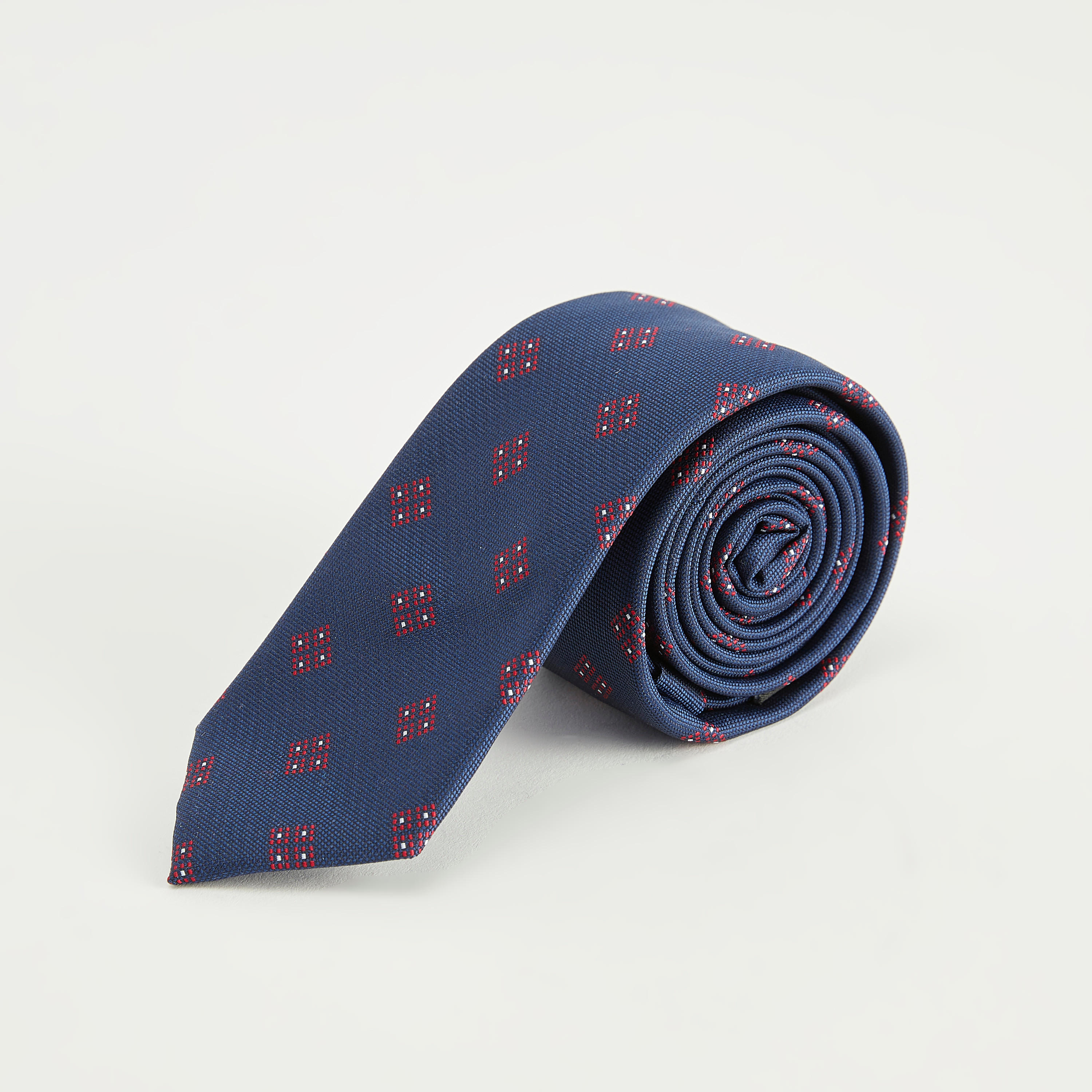 ربطة عنق مستطيلة بارزة الملمس بحلقة تثبيت-men-tiesandcufflinks-pocketsquares-image-3